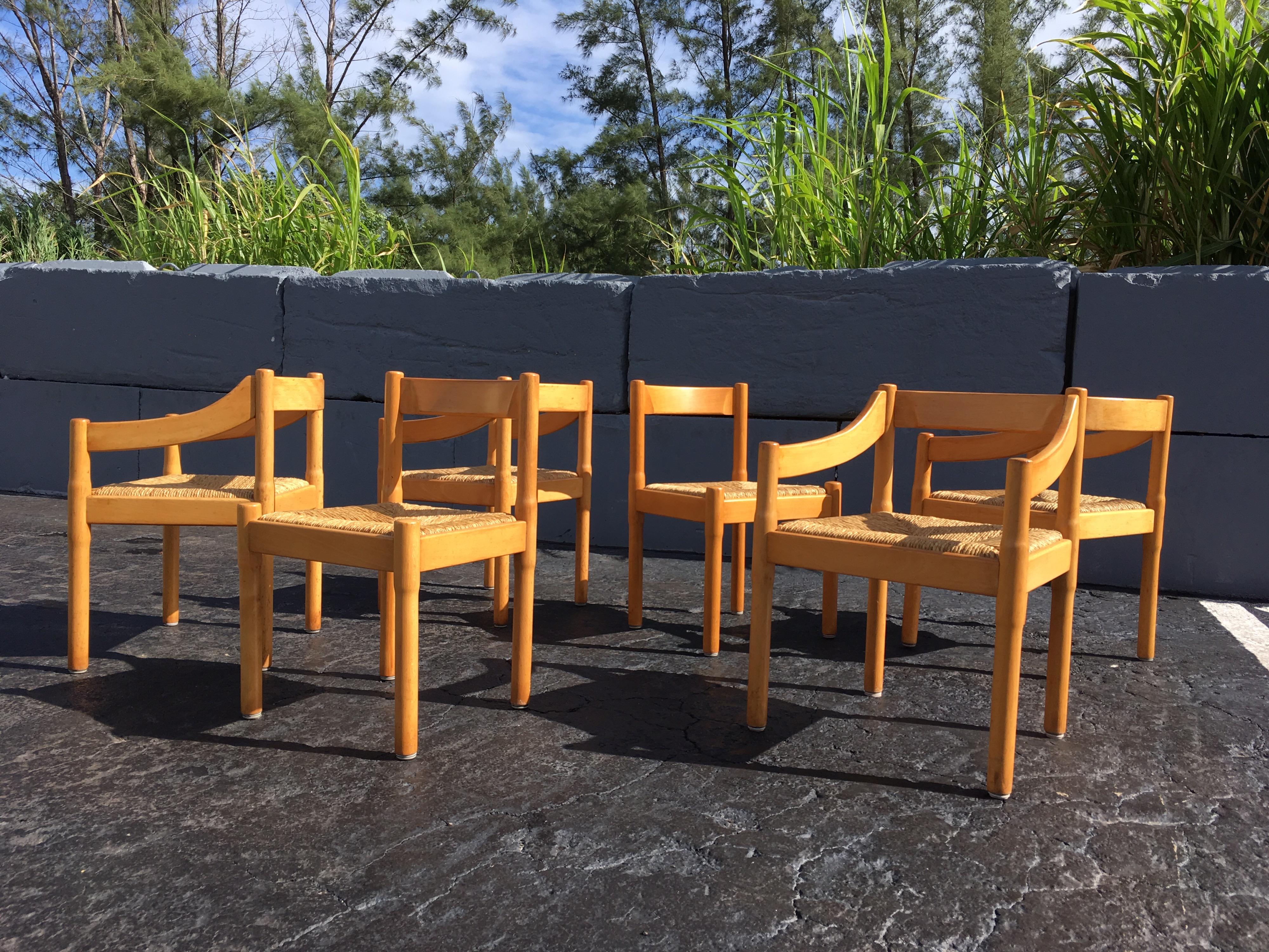 Six Carimate Dining Chairs by Vico Magistretti for Cassina 6