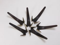 Carl Aubock Two Large Brass Double Wall Coat Hooks #4056, Austria, 1950s