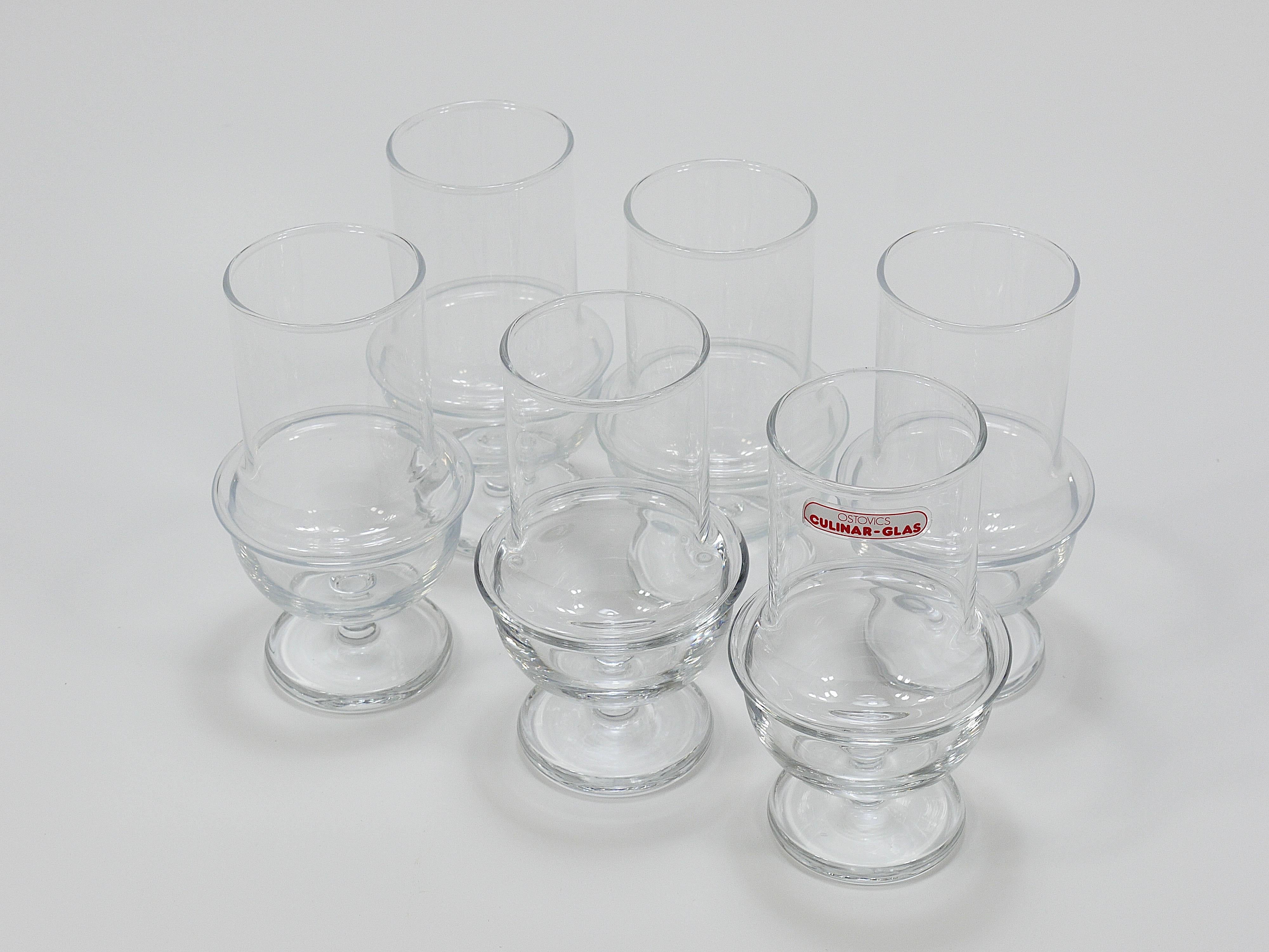 Austrian Six Carl Aubock Mid-Century Cocktail Glasses by Ostovics Culinar, Austria, 1970s For Sale