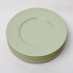 Set of Six Hand-Crafted Celadon Ceramic Placemats, Italian Roman Style