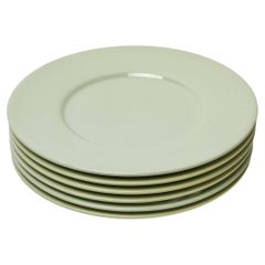 Set of Six Hand-Crafted Celadon Ceramic Placemats, Italian Roman Style