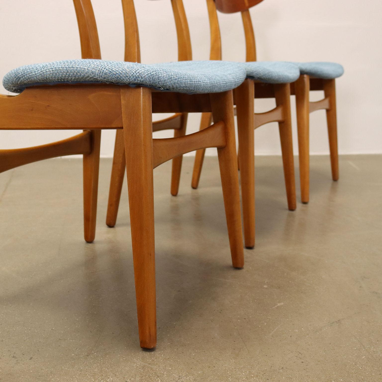 Fabric Six 'CH30' Hans Wegner Chairs for Carl Hansen & Son, 1950s, 1960s