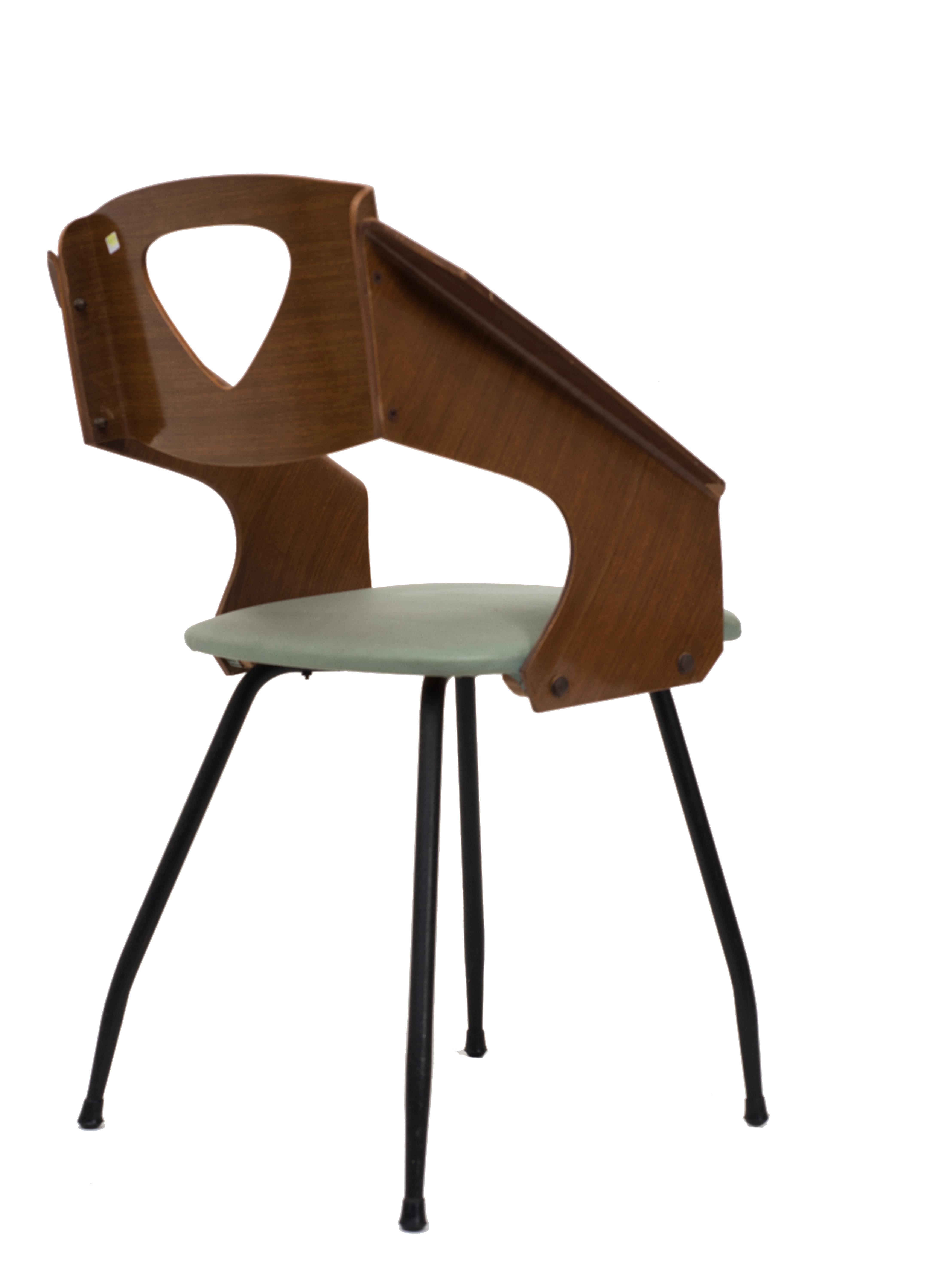 Italian Six Chairs by Carlo Ratti - 1950s For Sale