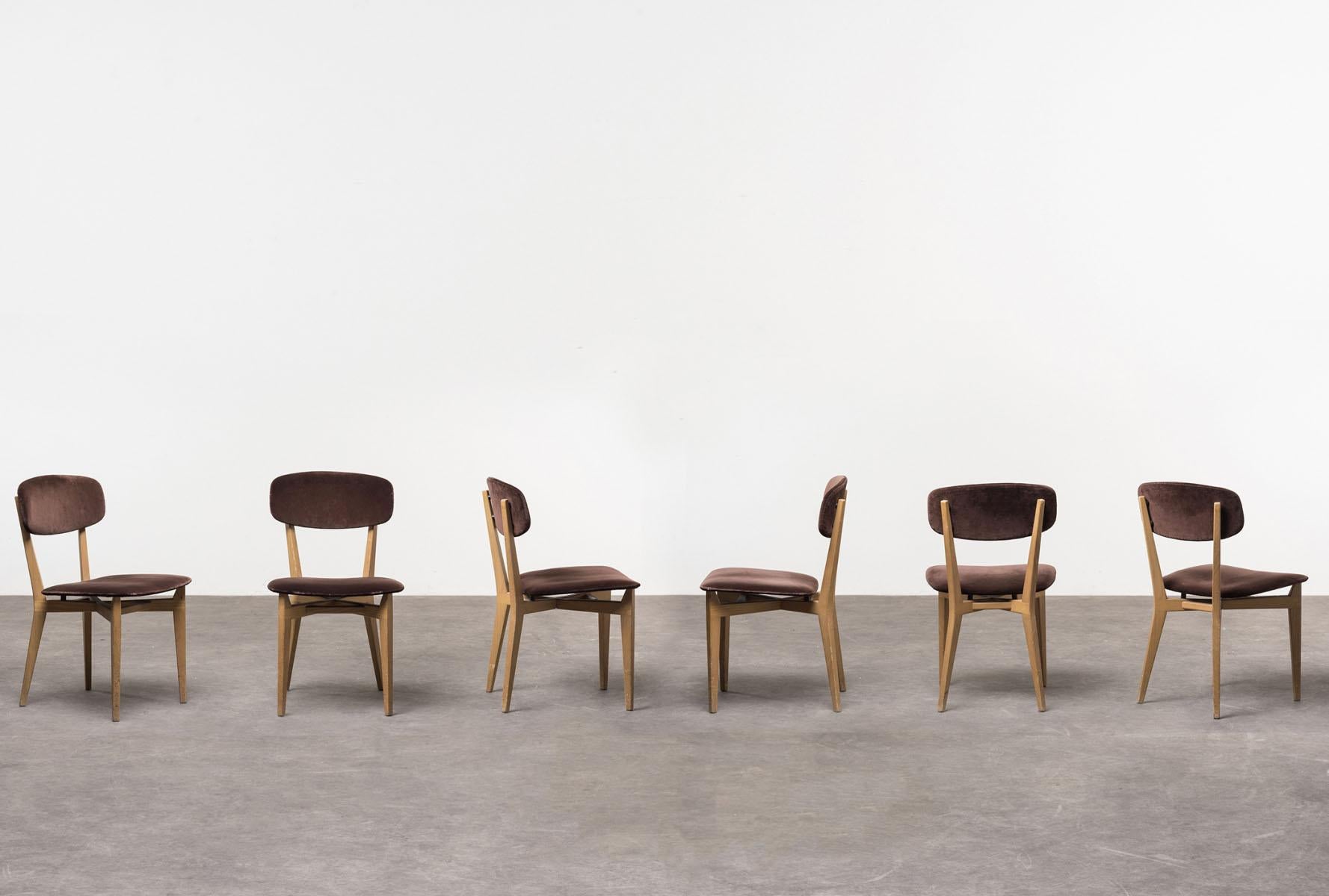Mid-20th Century Six Chairs 691 by Ico Parisi For Sale