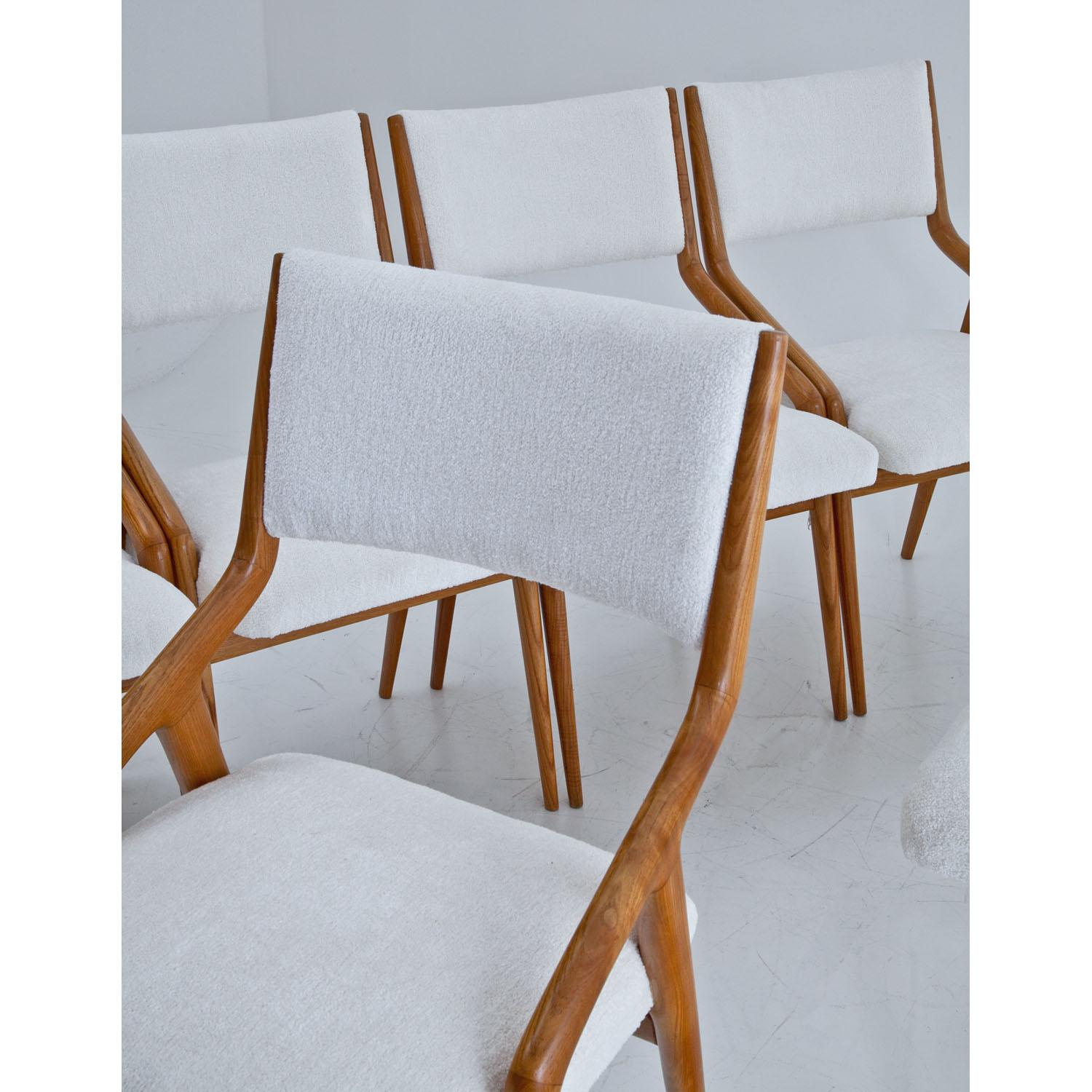 Mid-Century Modern Six Chairs Attributed to Mario Gottardi, Italy Mid-20th Century