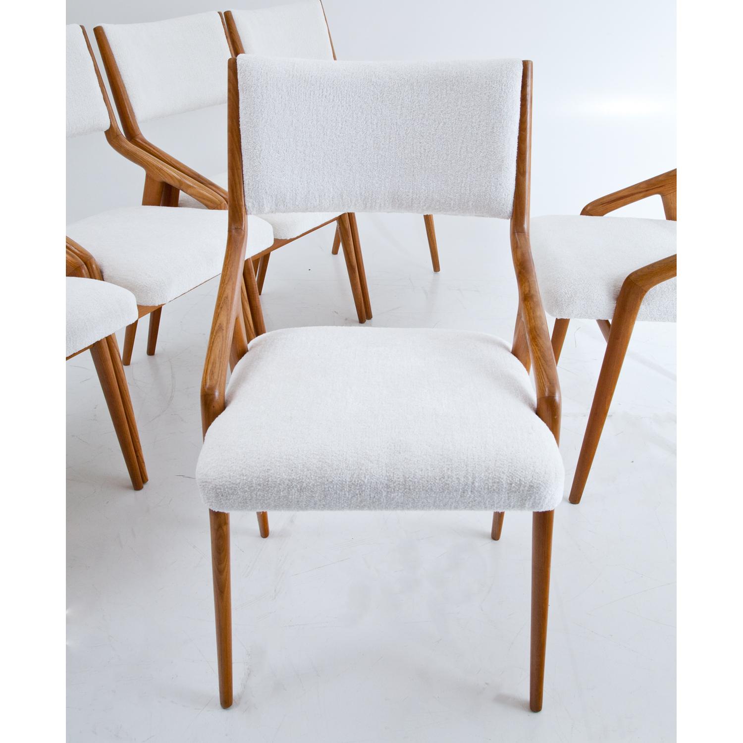 Fabric Six Chairs Attributed to Mario Gottardi, Italy Mid-20th Century