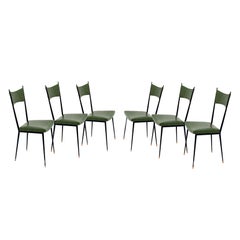 Six chaises de Colette Gueden, France, 1950, Métal et Vynil, France pour Primavera