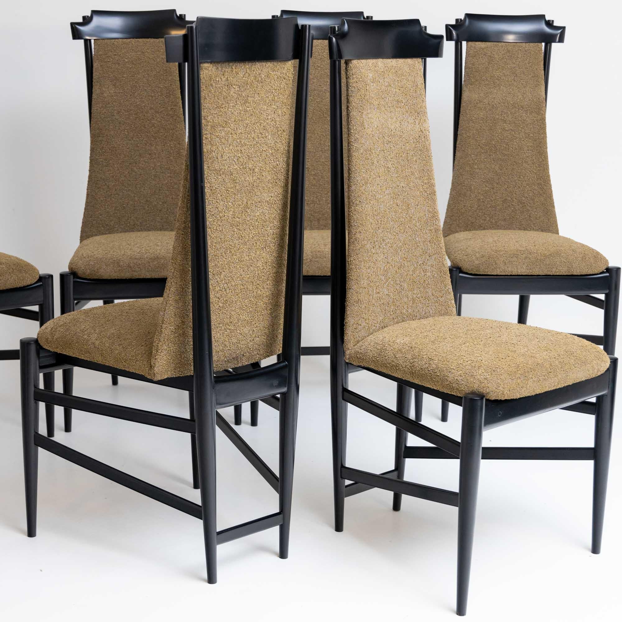 Mid-Century Modern Six chairs by Sergio Rodrigues (Brazil, 1927-2014), Italy 1960s For Sale