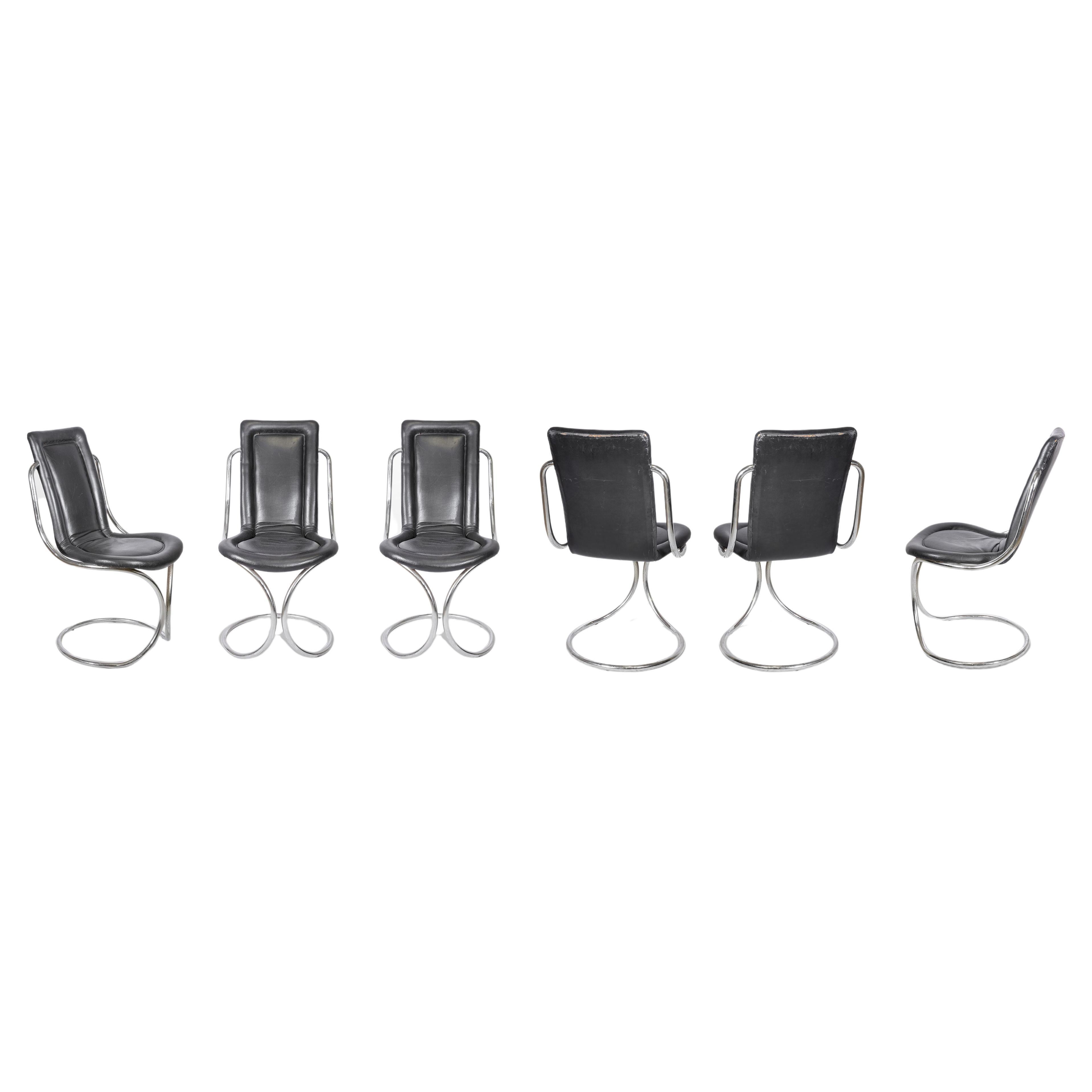 SIx Chairs by Tecnosalotto, Italy, 1970s For Sale
