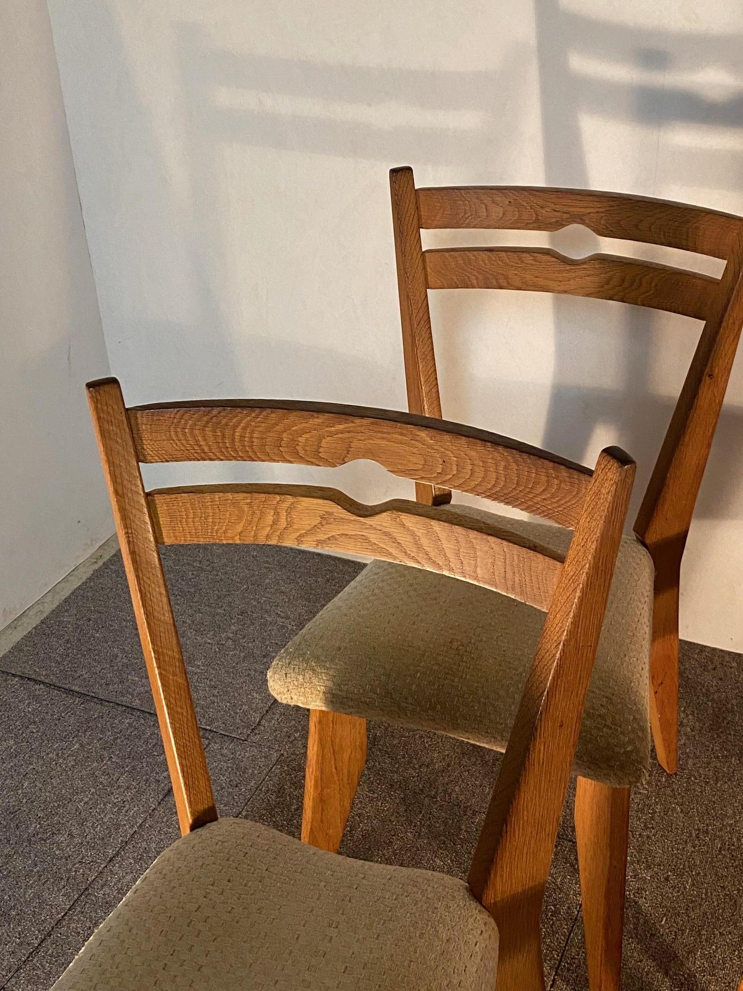 Six chairs, Guillerme and Chambron, 1960 For Sale 2