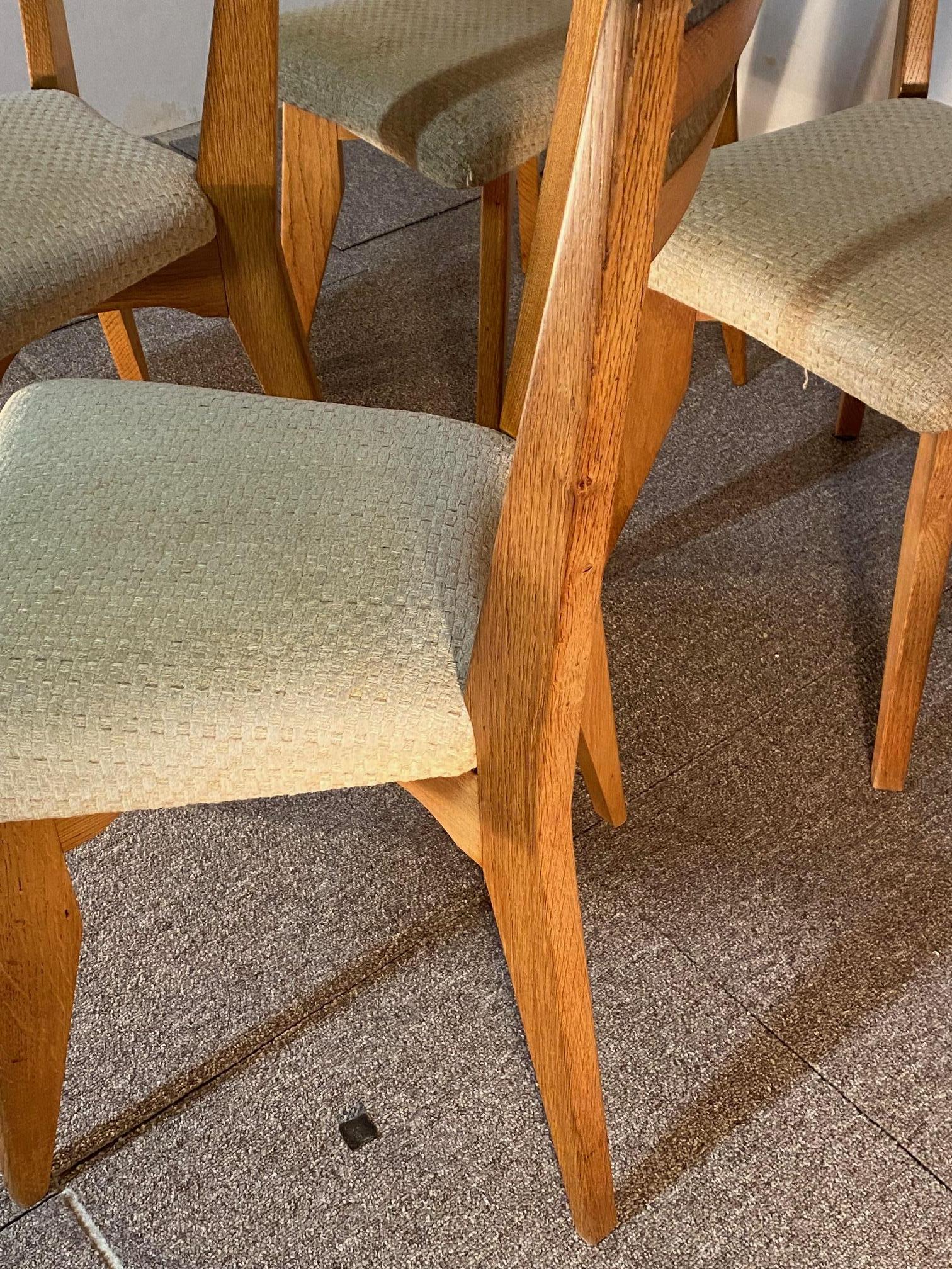 Six chairs, Guillerme and Chambron, 1960 For Sale 1