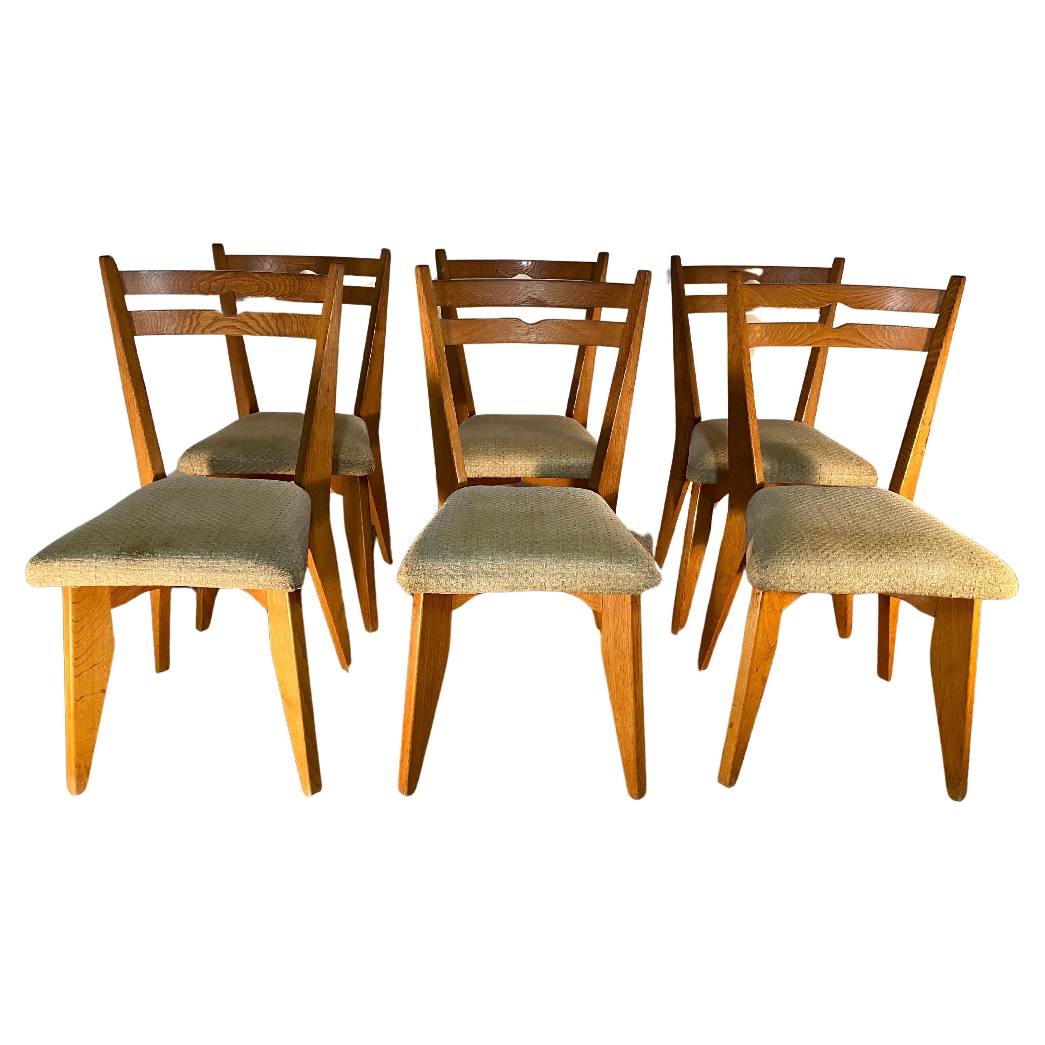 Six chairs, Guillerme and Chambron, 1960