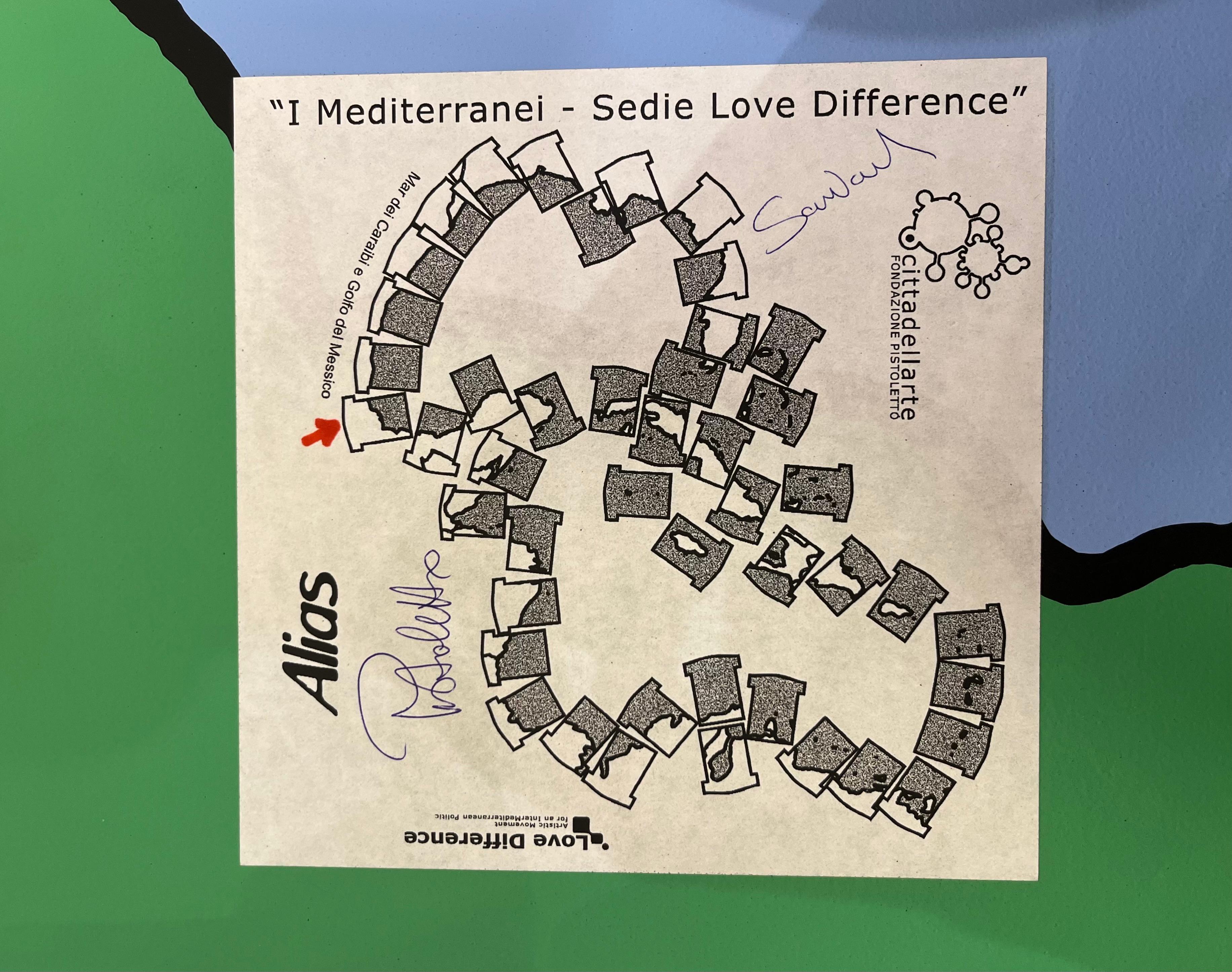 Sechs Stühle I MEDITERRANEI LIEBE DIFFERENZ Michelangelo Pistoletto Juan Sandoval (Holz) im Angebot