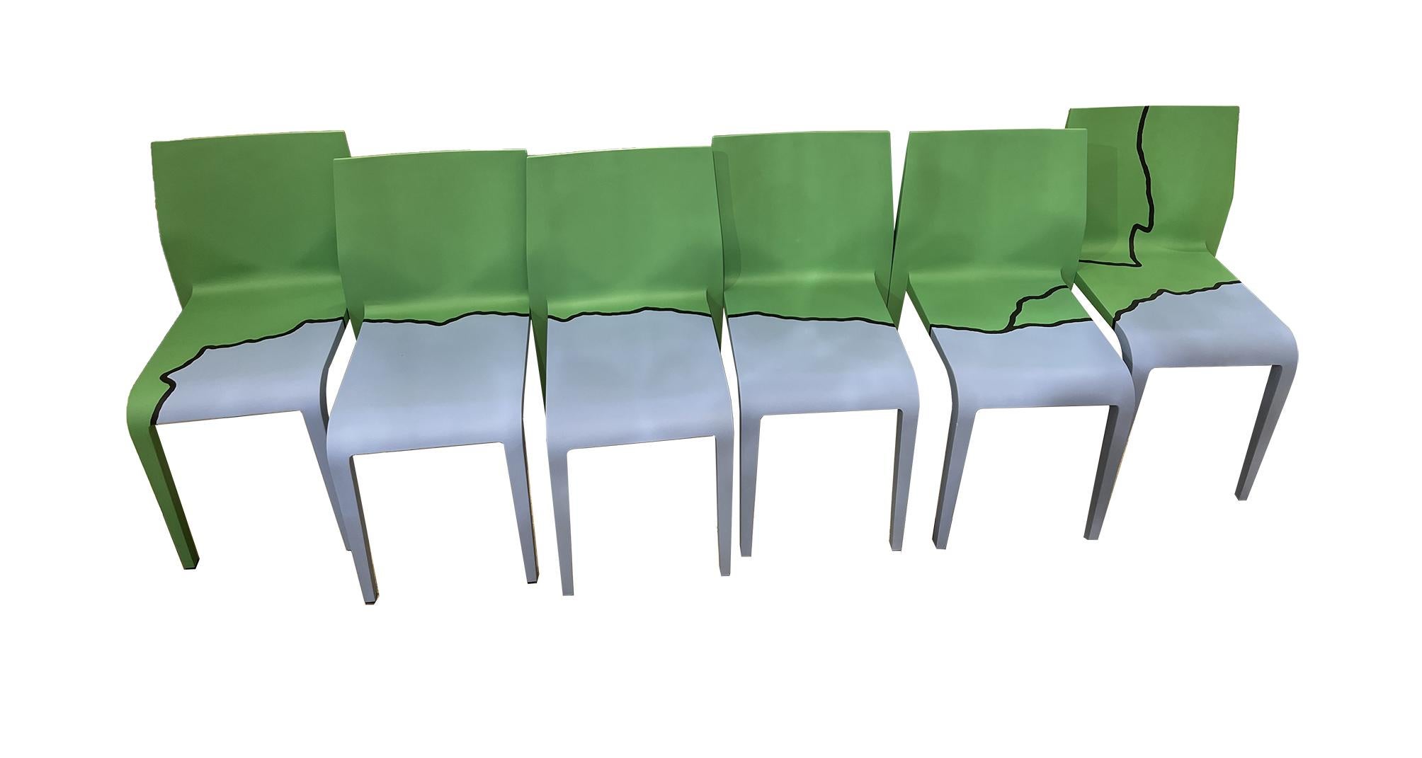 Sechs Stühle I MEDITERRANEI LIEBE DIFFERENZ Michelangelo Pistoletto Juan Sandoval im Angebot 1