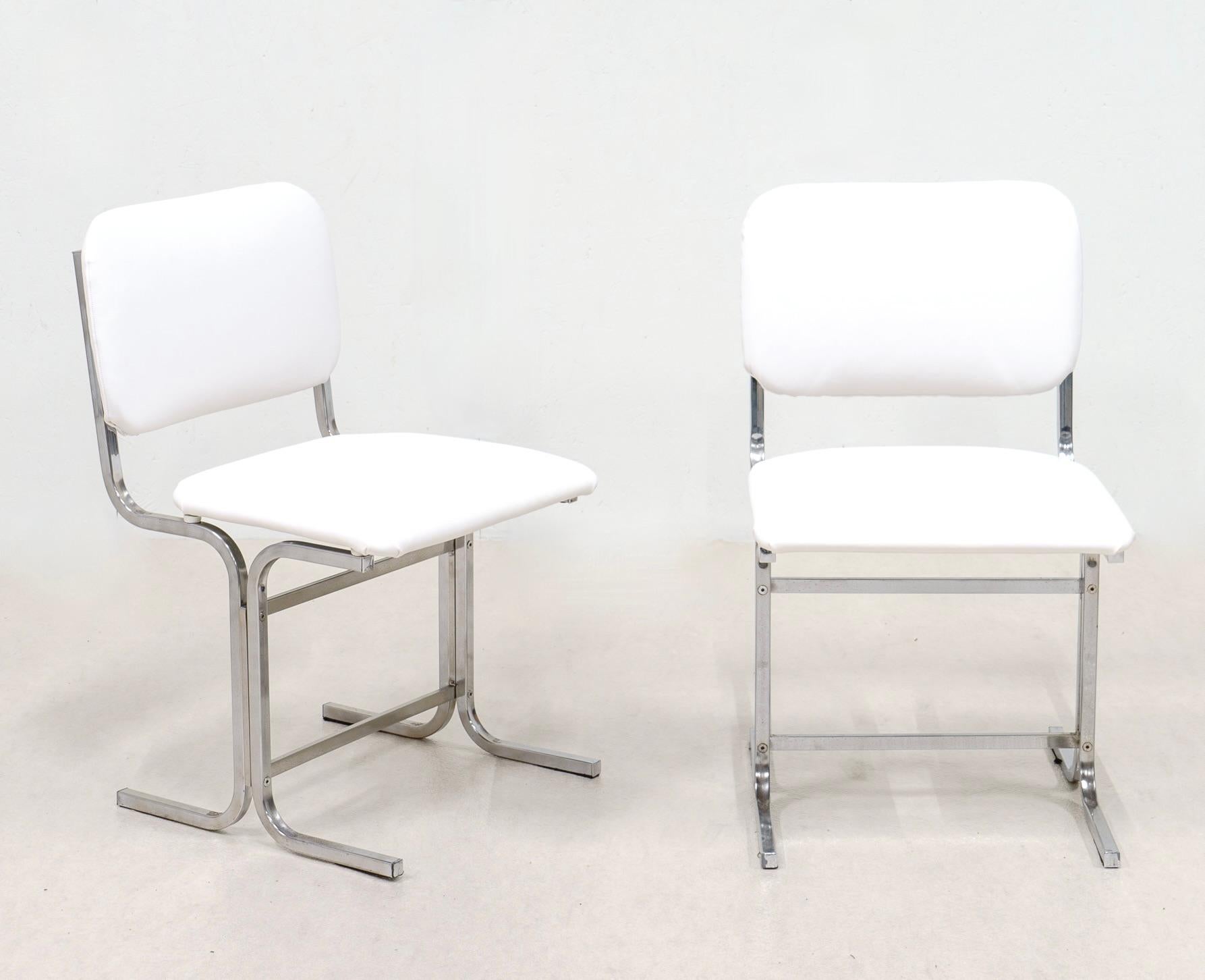 Métal Six chaises, Italie, années 70. en vente