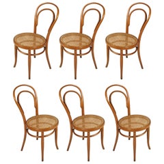 Six Chairs Model 14 by Thonet, Designed Mid-19th Century, Produced in the 1930s