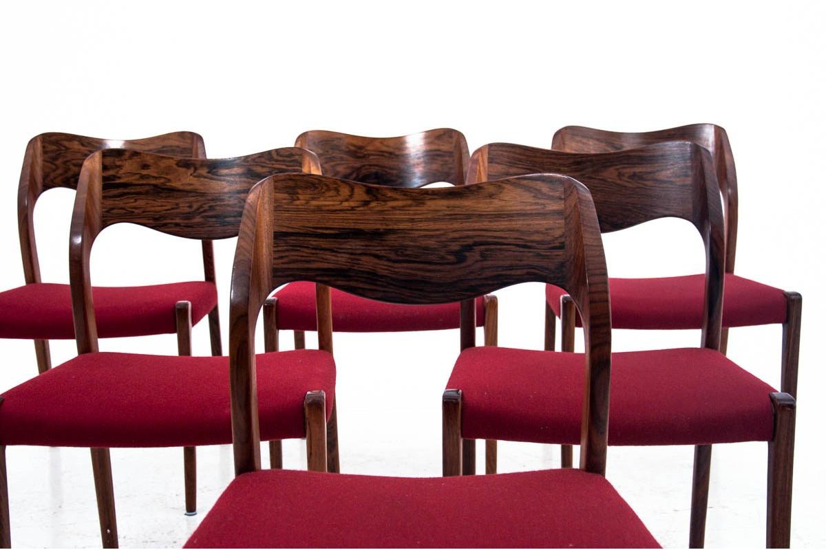 Six Chairs, Niels O. Møller, Model 71, Danish Design, 1960s 8