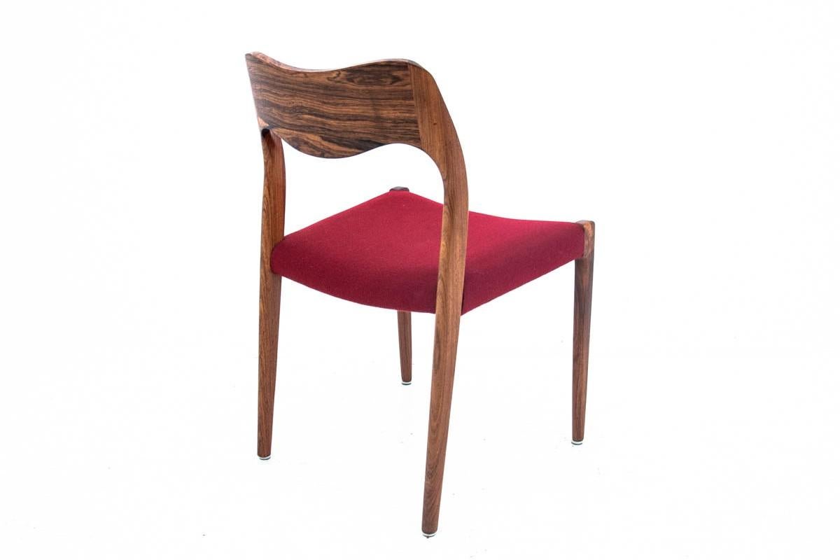 Rosewood Six Chairs, Niels O. Møller, Model 71, Danish Design, 1960s