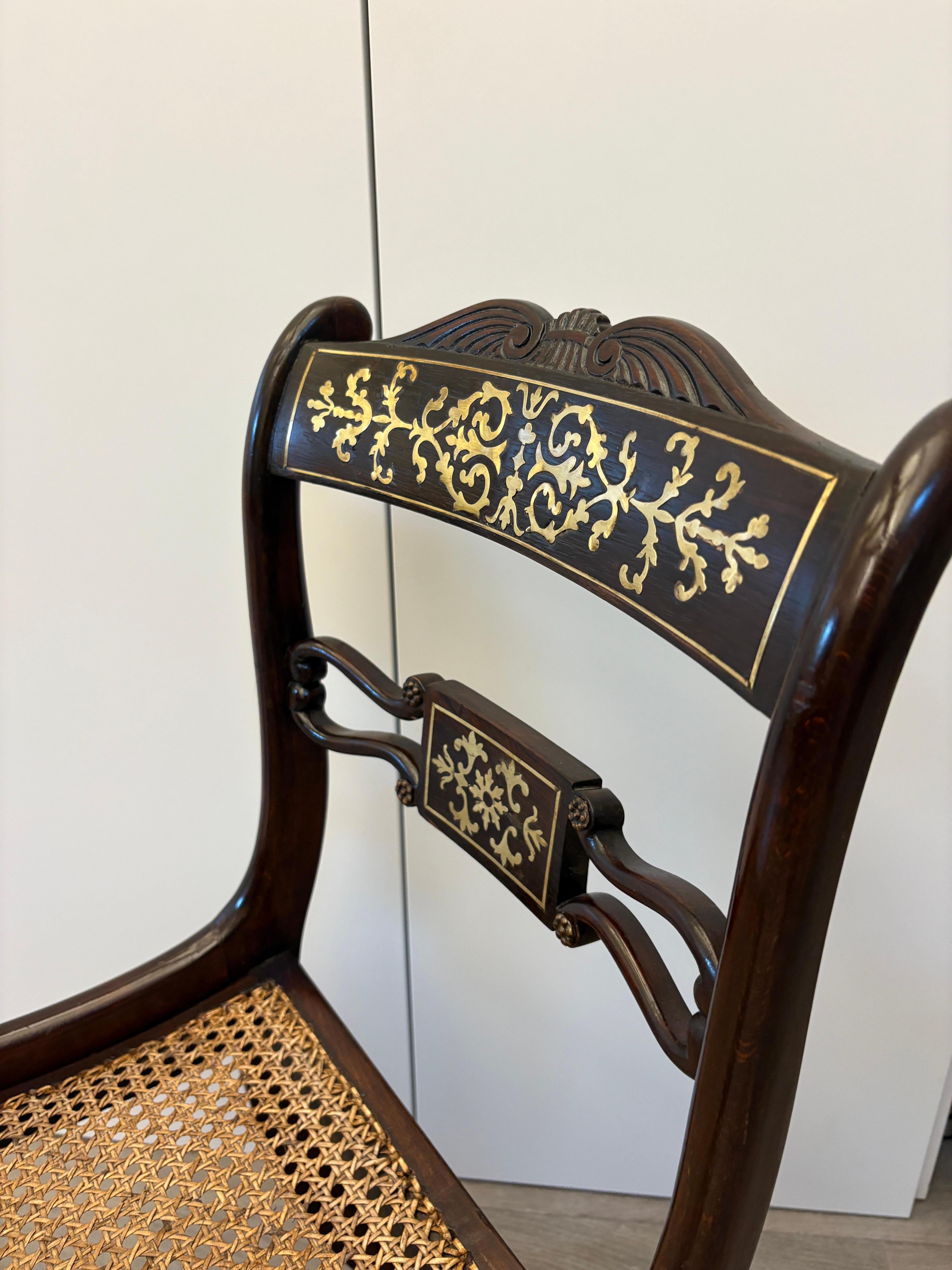 Vannerie Six chaises Regency en vente