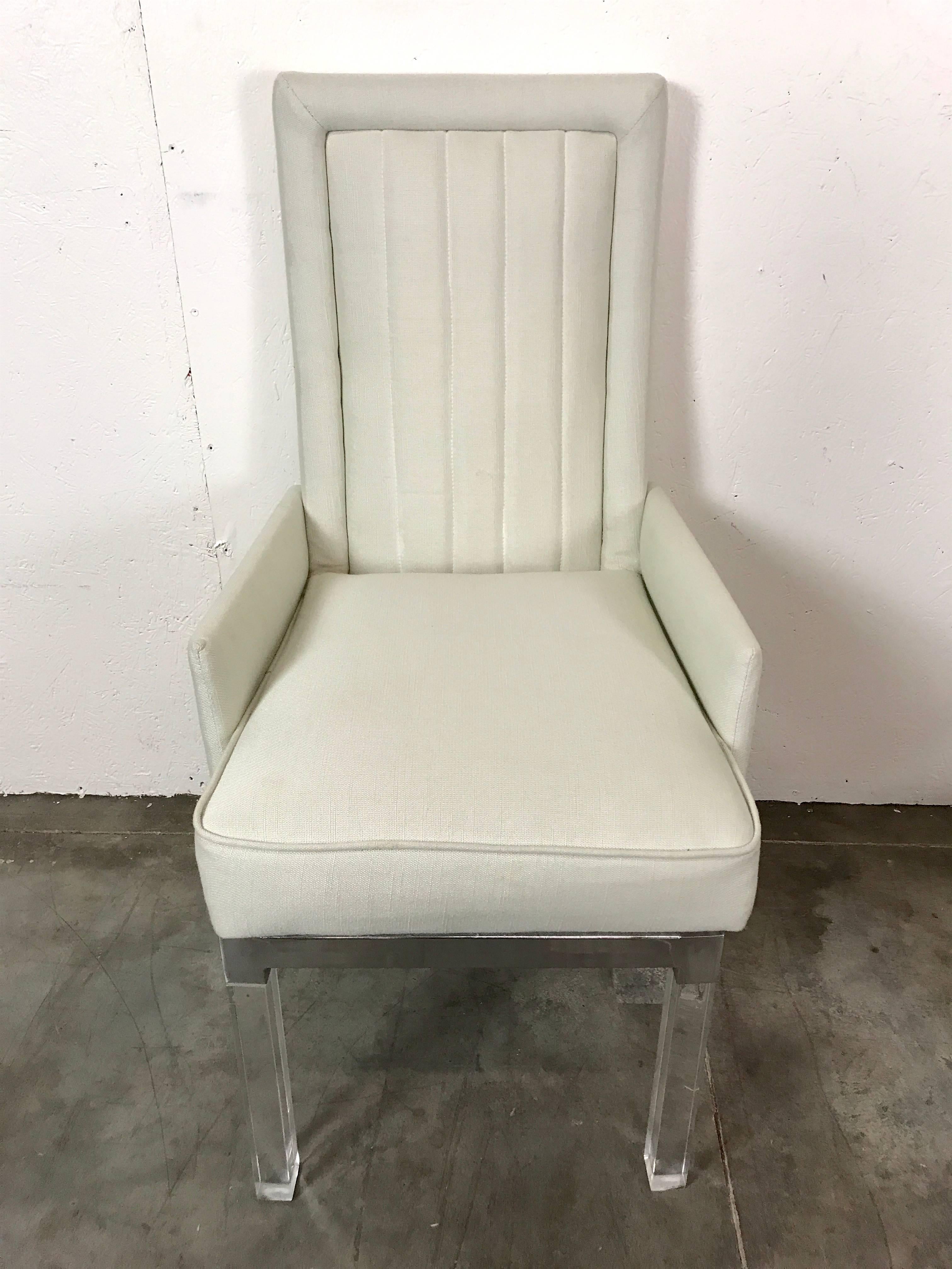 Mid-Century Modern Six Charles Hollis Jones Lucite Dining Chairs For Sale