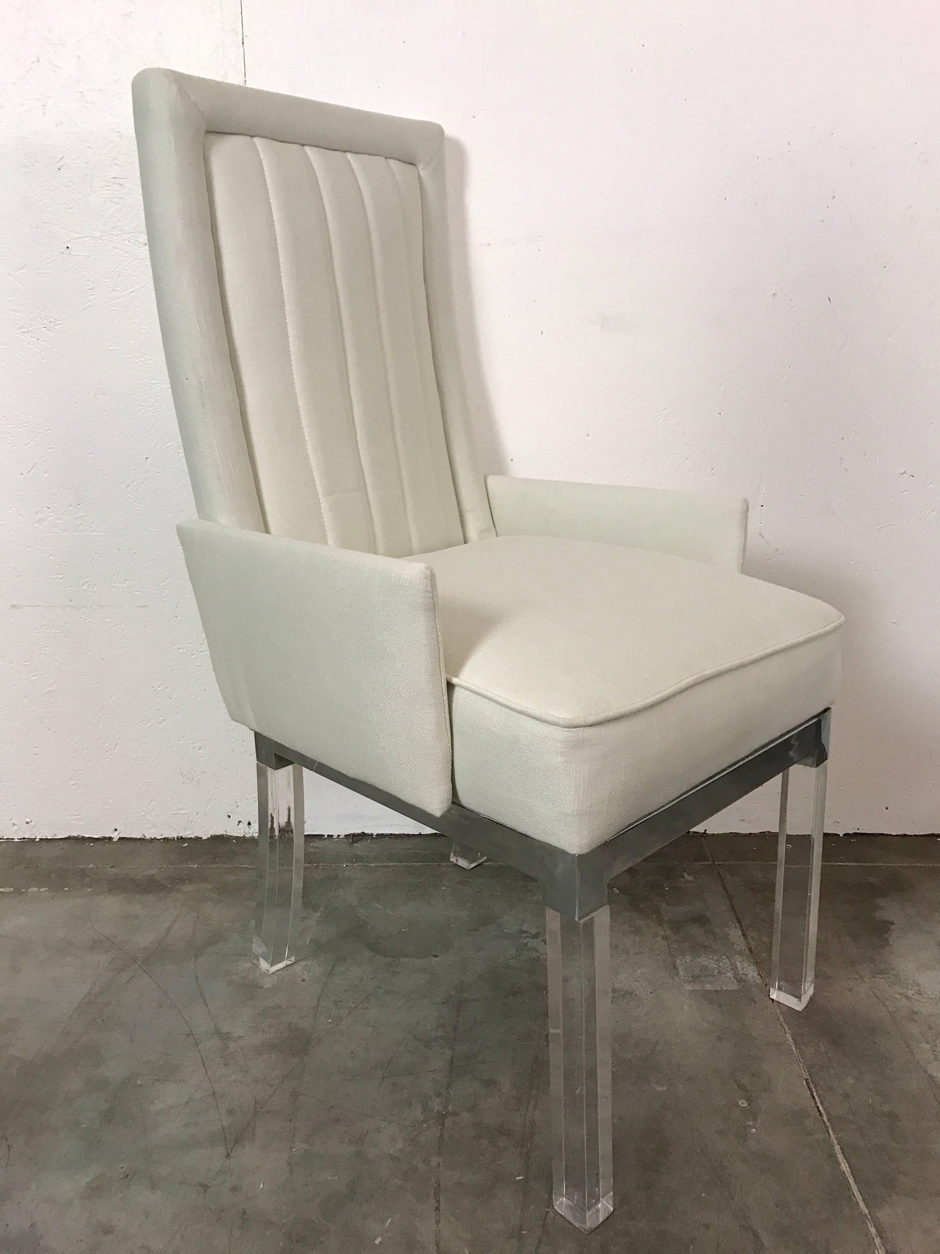 American Six Charles Hollis Jones Lucite Dining Chairs For Sale