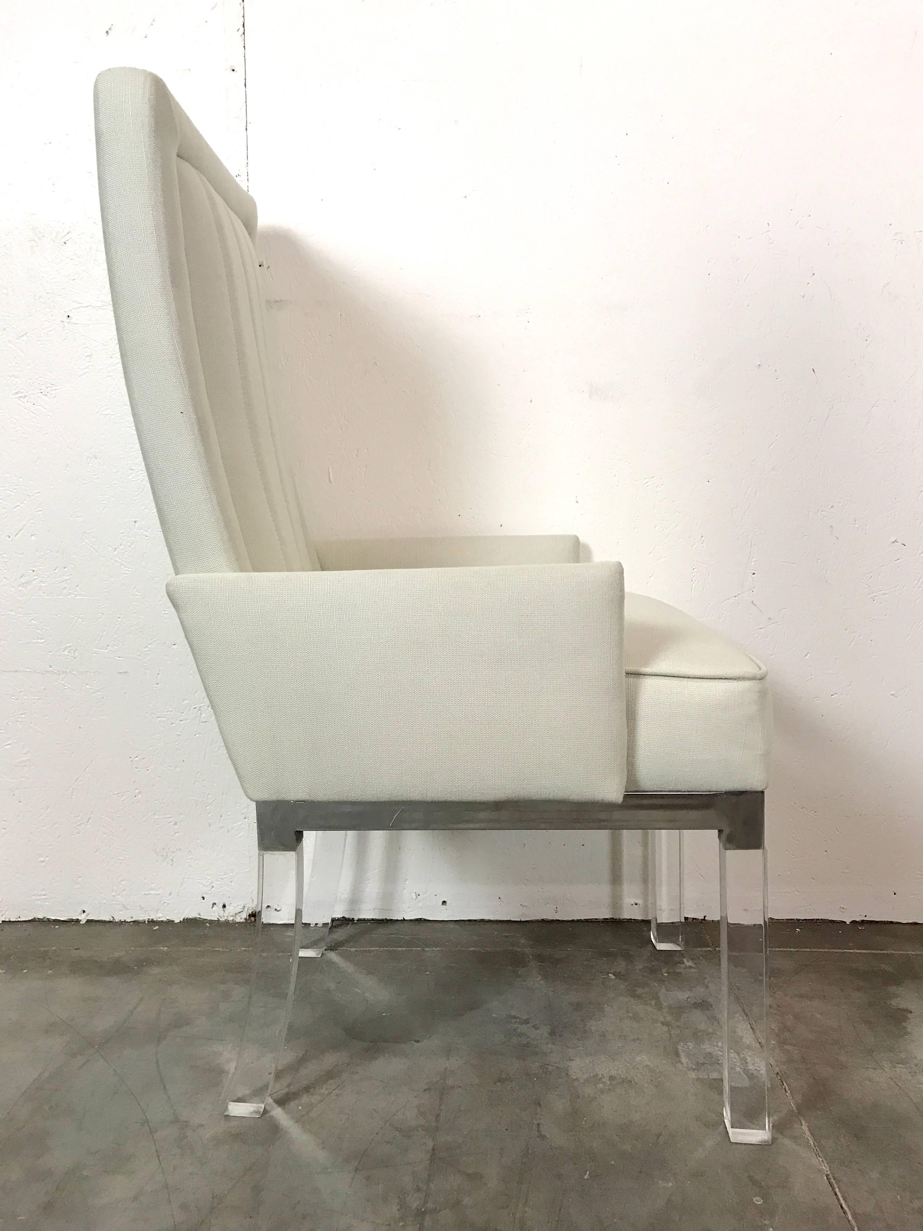 Six Charles Hollis Jones Lucite Dining Chairs In Good Condition For Sale In Atlanta, GA