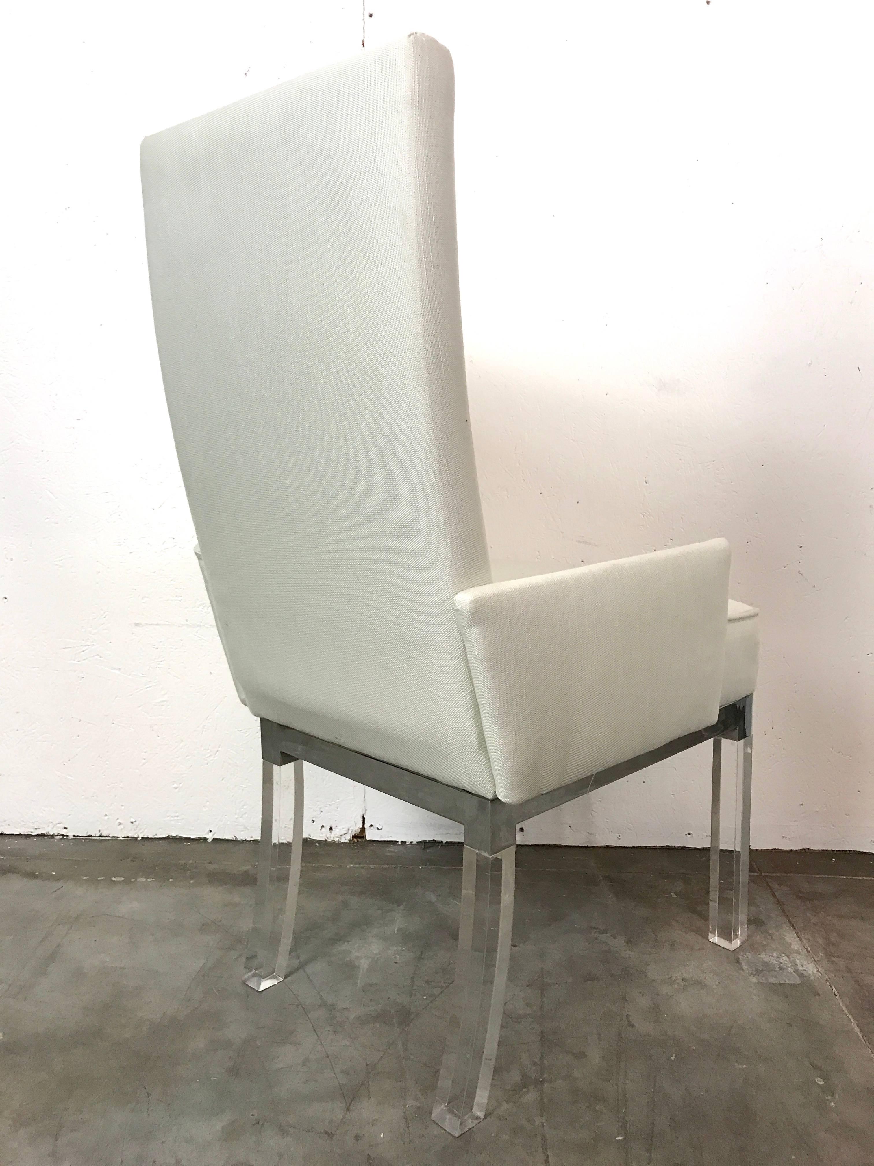 Late 20th Century Six Charles Hollis Jones Lucite Dining Chairs For Sale