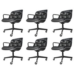 Six Charles Pollock Executive Desk Chairs for Knoll