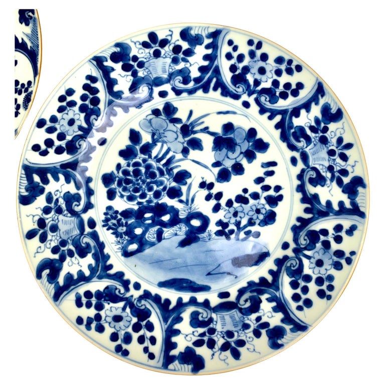 Six Chinese Blue and White Hand Painted Dishes Kangxi Era Made, circa, 1700 2