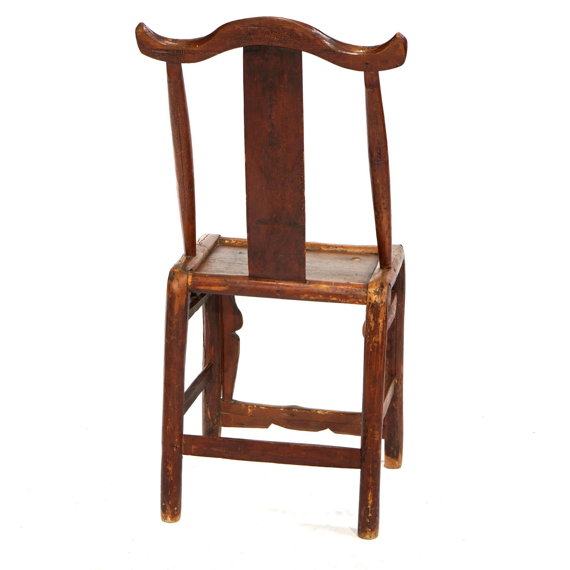 20th Century Six Chinese Hand Crafted Carved & Pegged Hardwood Dining Chairs, Signed, 20th C