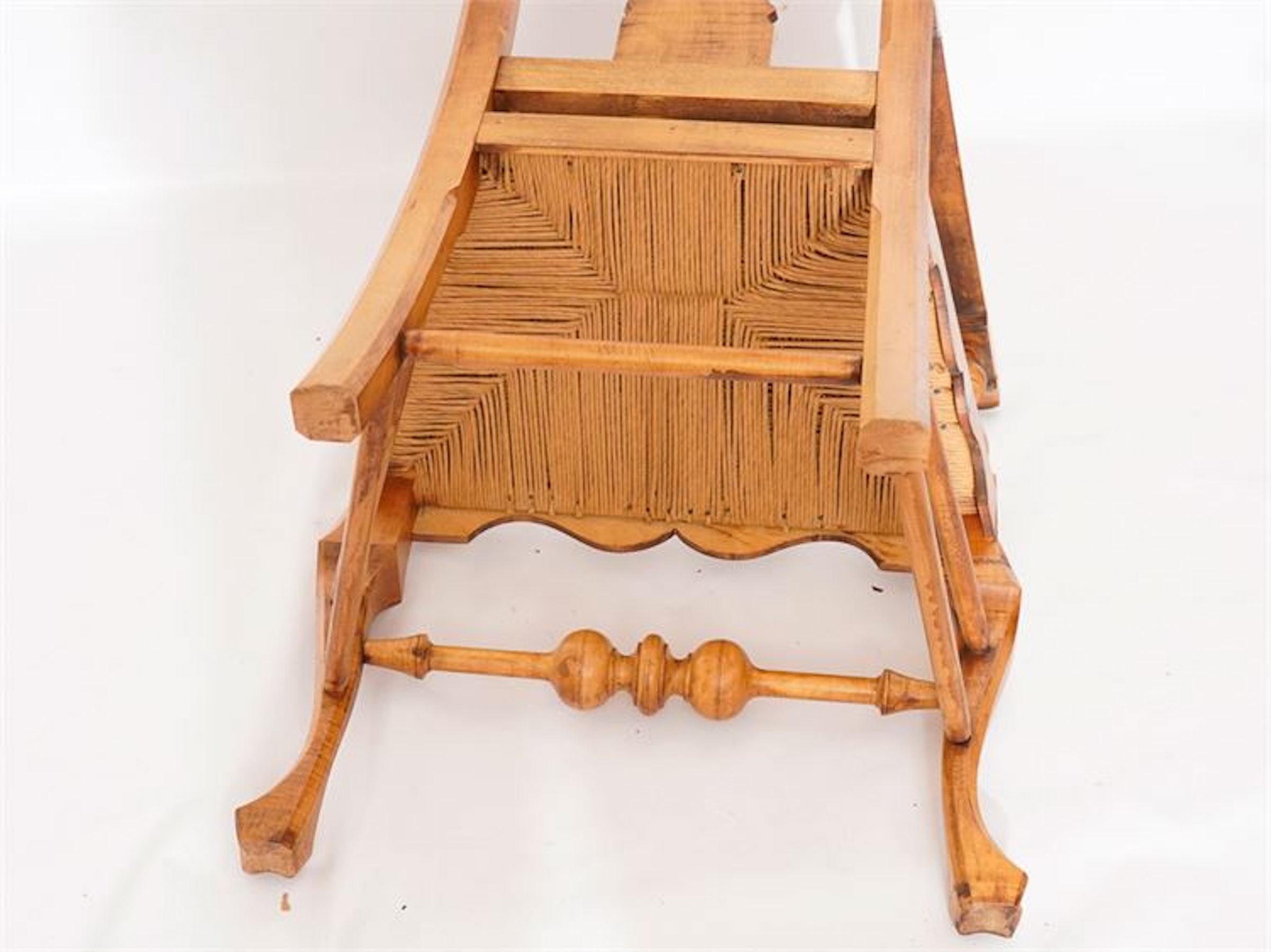 Six Chippendale Style Tiger Maple Dining Chairs For Sale 1