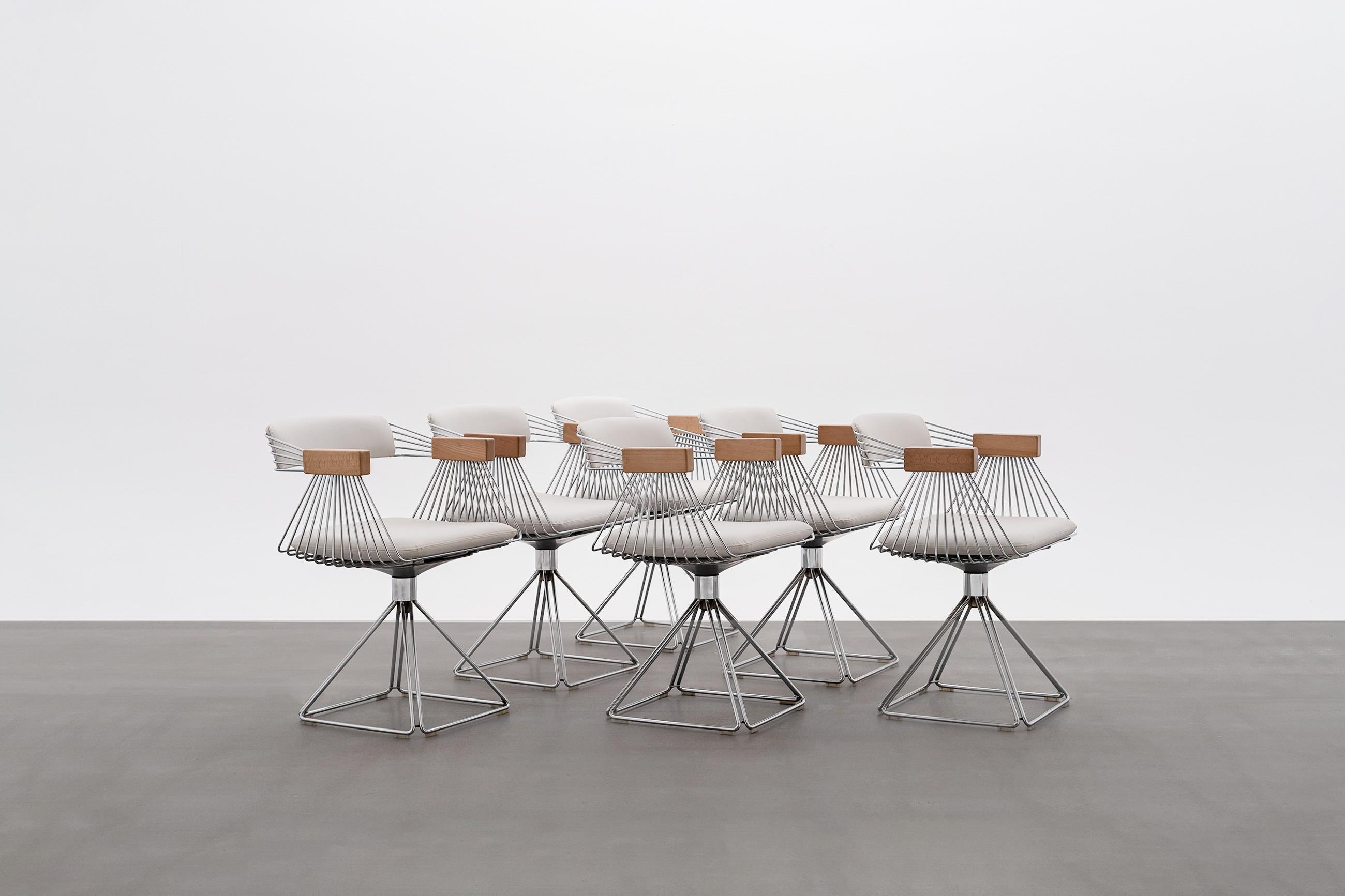 Belgian Six Chrome ‘Delta’ Chairs by Rudi Verelst, 1971