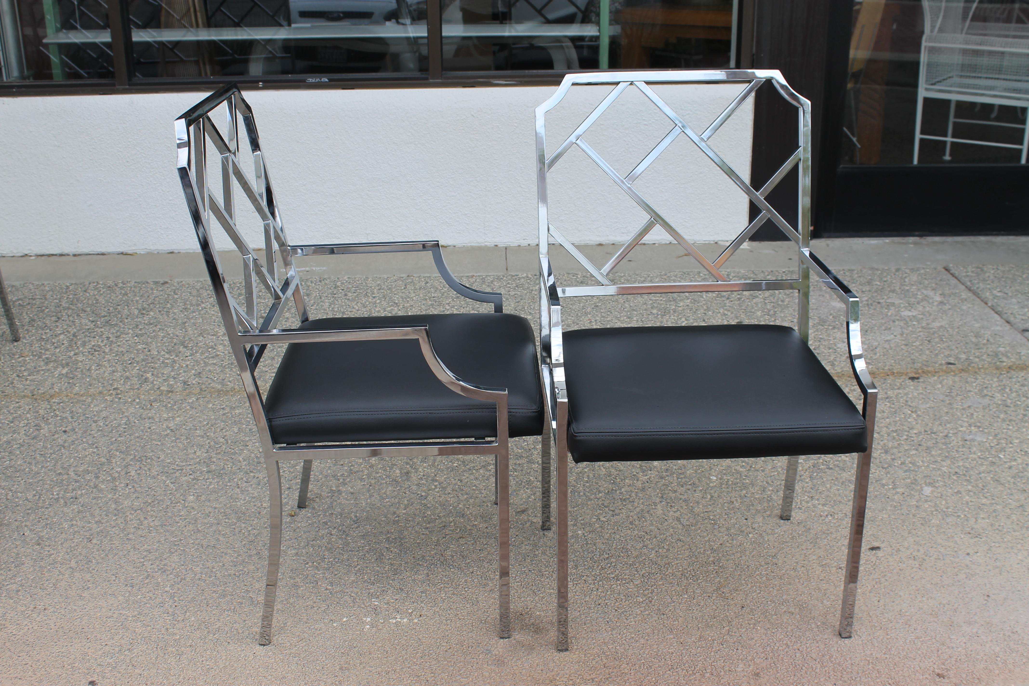 American Six Chrome Dining Chairs by Milo Baughman for Design Institute of America (DIA) For Sale