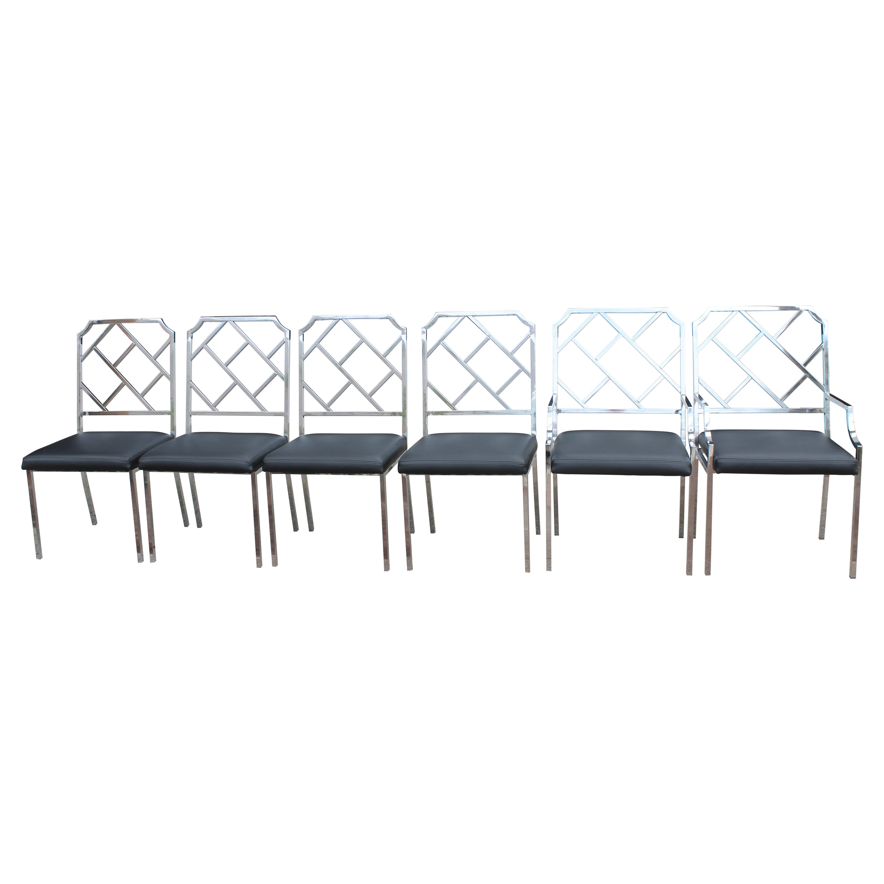 Six Chrome Dining Chairs by Milo Baughman for Design Institute of America (DIA)