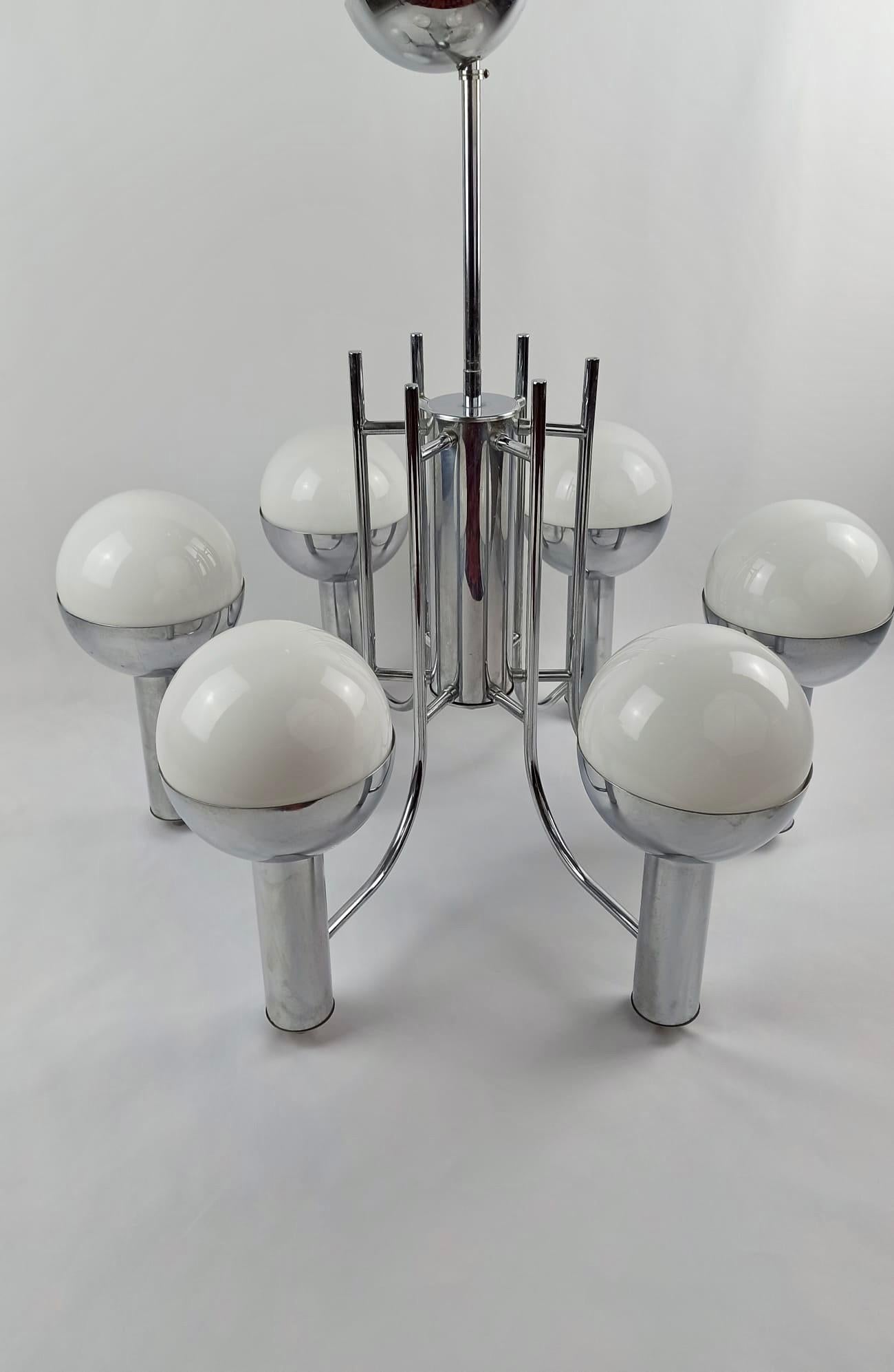 Sputnik Chandelier Eyeball, Gaetano Sciolari , 60-70's In Good Condition For Sale In Paris, France