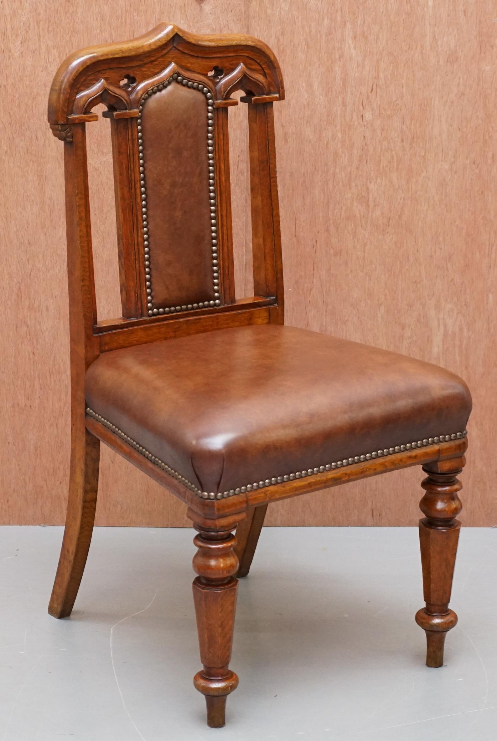 We are delighted to offer for sale this stunning set of six original Antique Victorian T.H Filmer & Sons brown leather upholstered dining chairs

This listing is for the six chairs mentioned above, I have another set of four which are exactly the