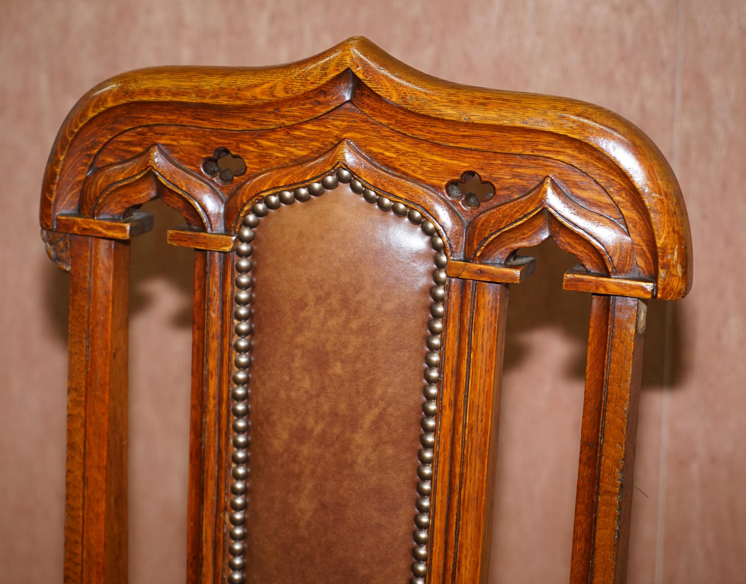 Early Victorian Six circa 1850 T H Filmer & Sons Antique Victorian Brown Leather Dining Chairs