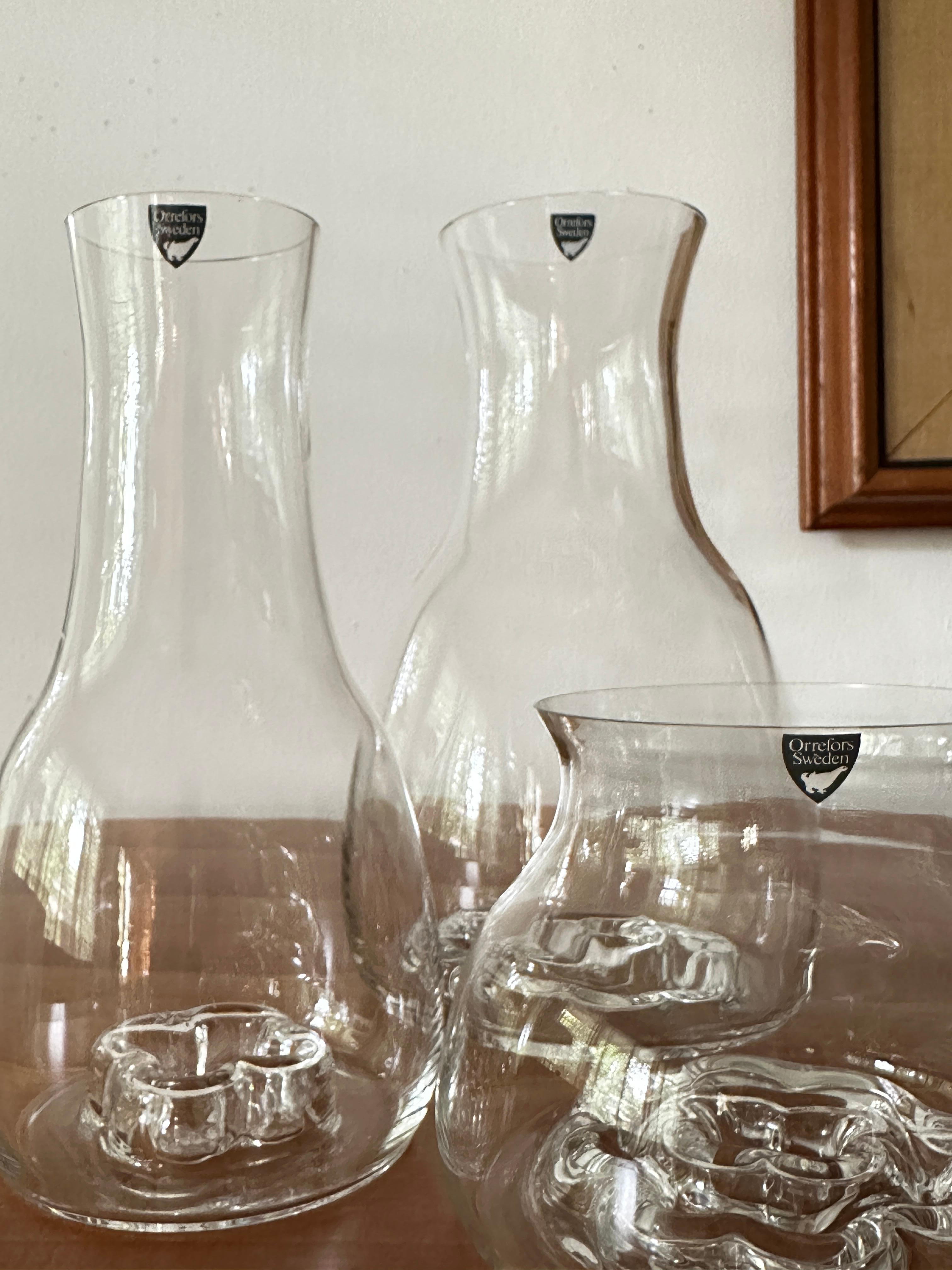 Sechs klare, von Olle Alberius entworfene Vasen von Orrefors im Angebot 5