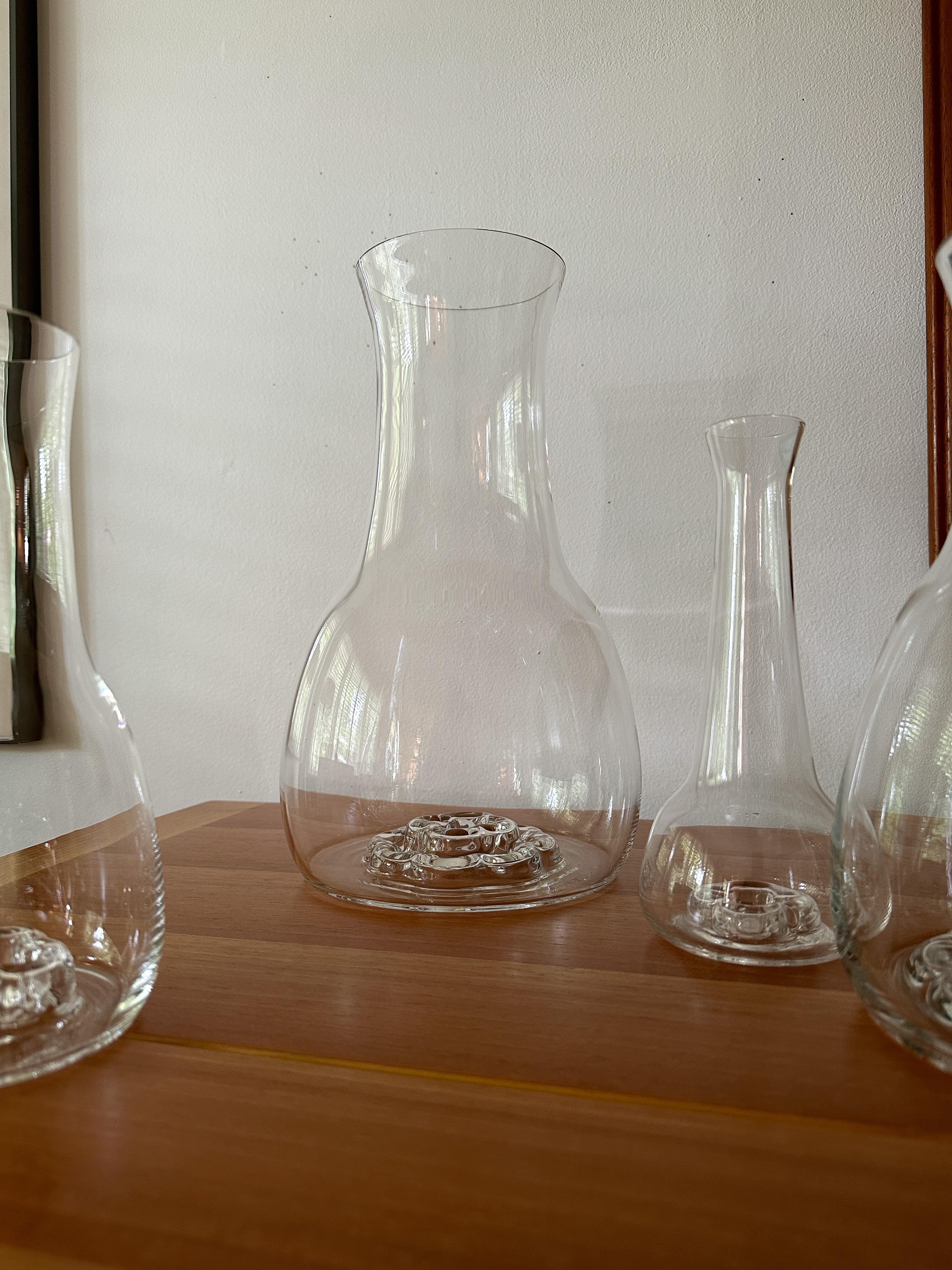 Six Clear Olle Alberius Designed Vases From Orrefors In Good Condition For Sale In Doraville, GA