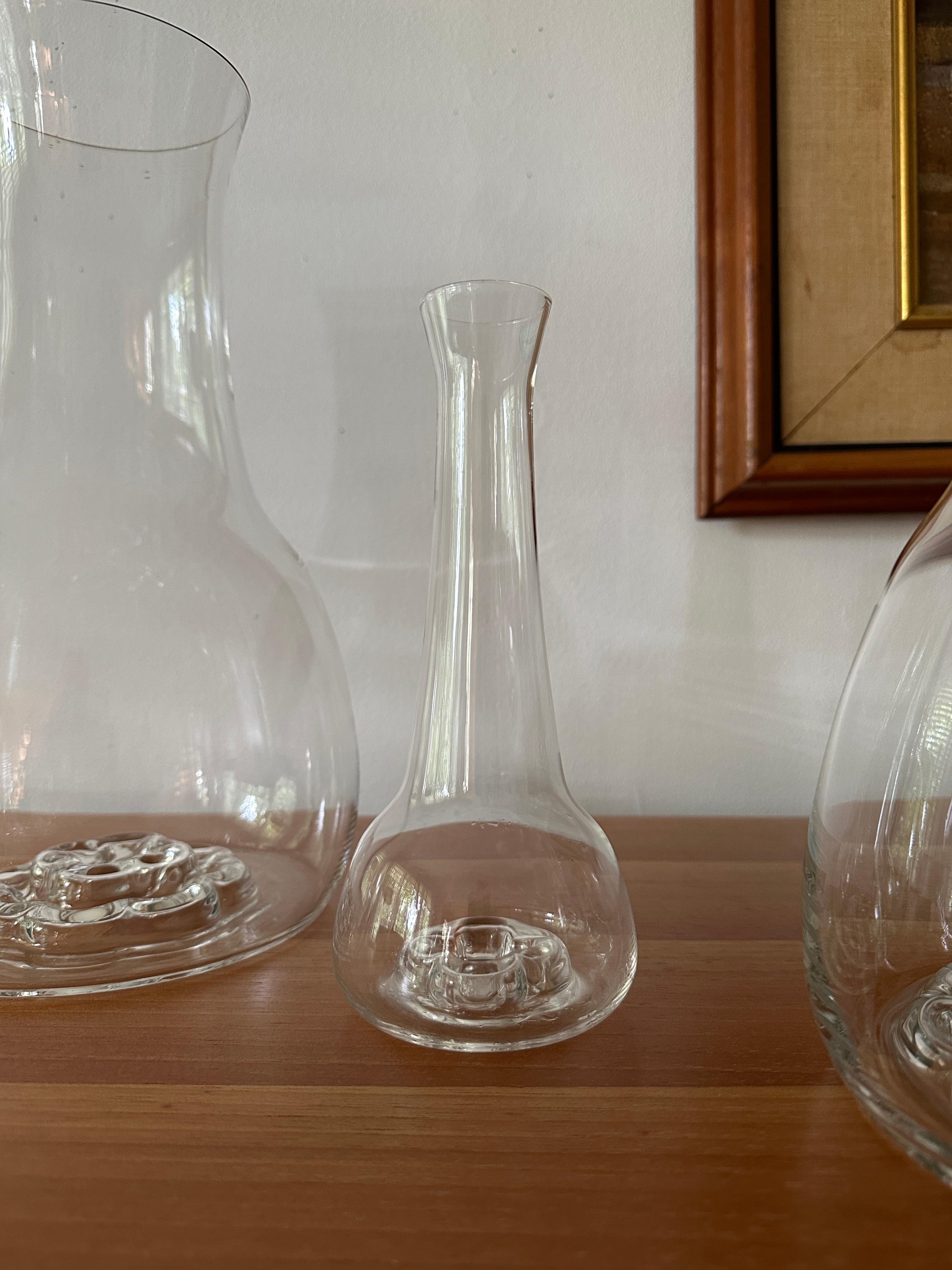 Late 20th Century Six Clear Olle Alberius Designed Vases From Orrefors For Sale