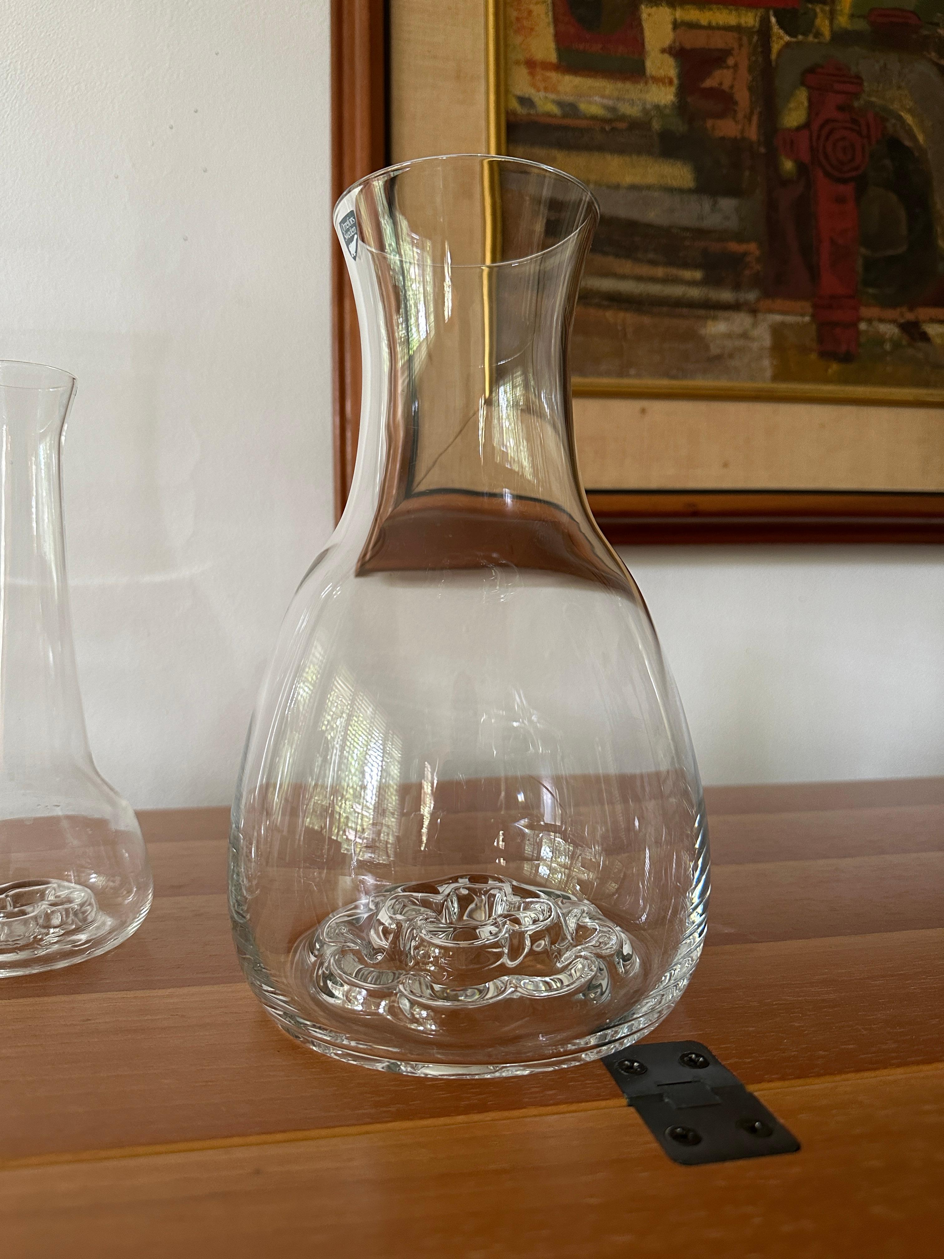 Blown Glass Six Clear Olle Alberius Designed Vases From Orrefors For Sale
