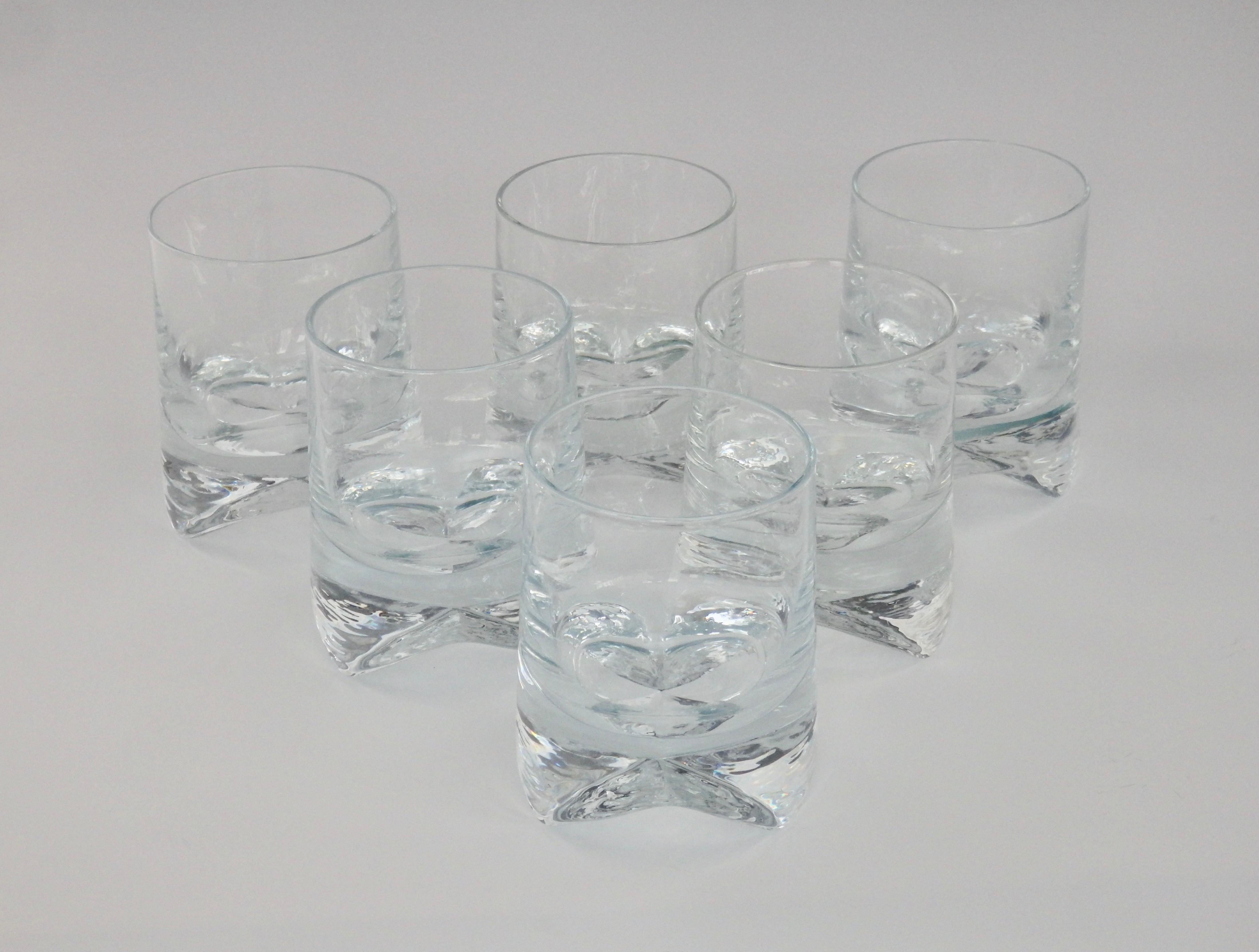 20th Century Six Clear Whiskey Bourbon Scotch or Rocks Glasses For Sale