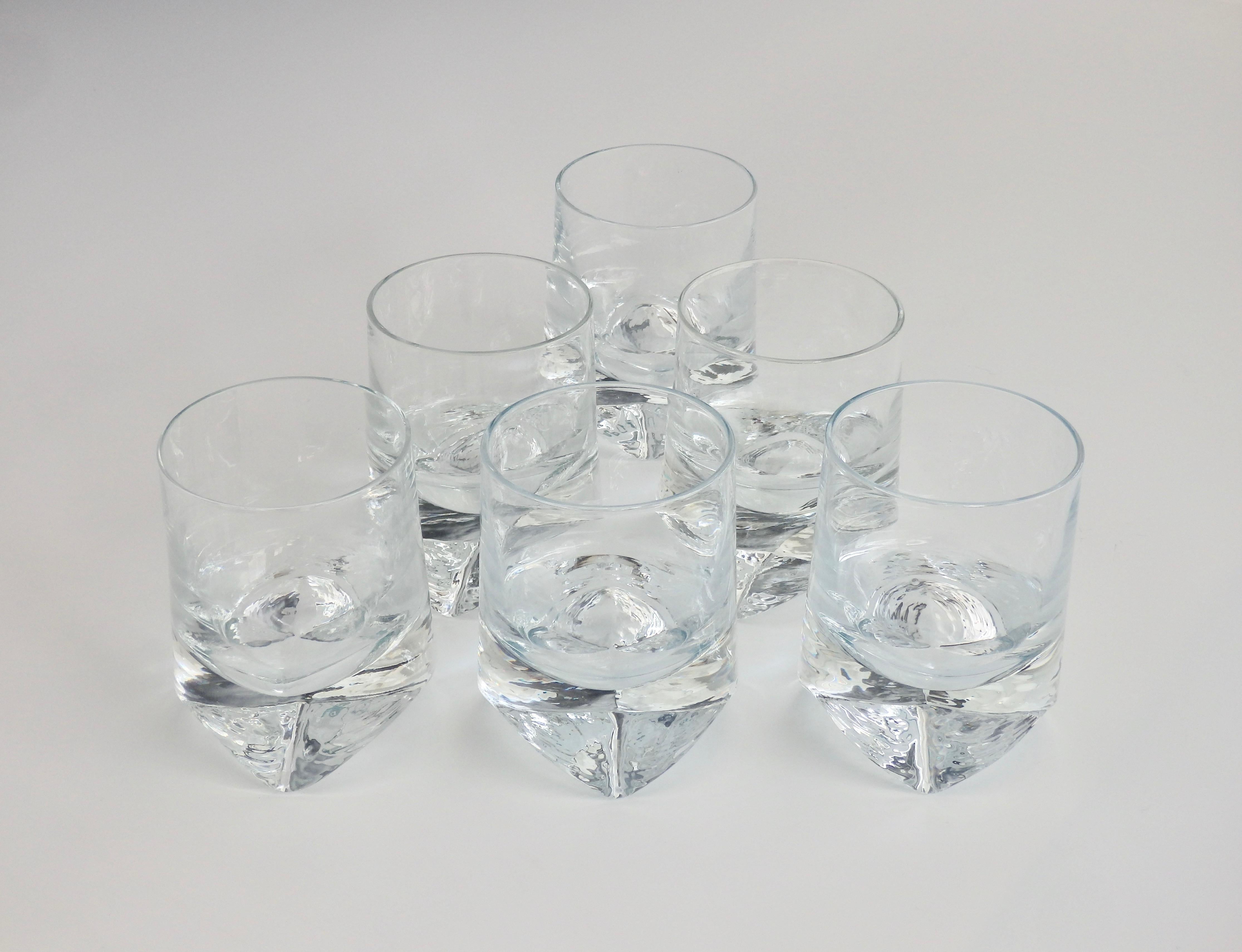 Six Clear Whiskey Bourbon Scotch or Rocks Glasses For Sale 1