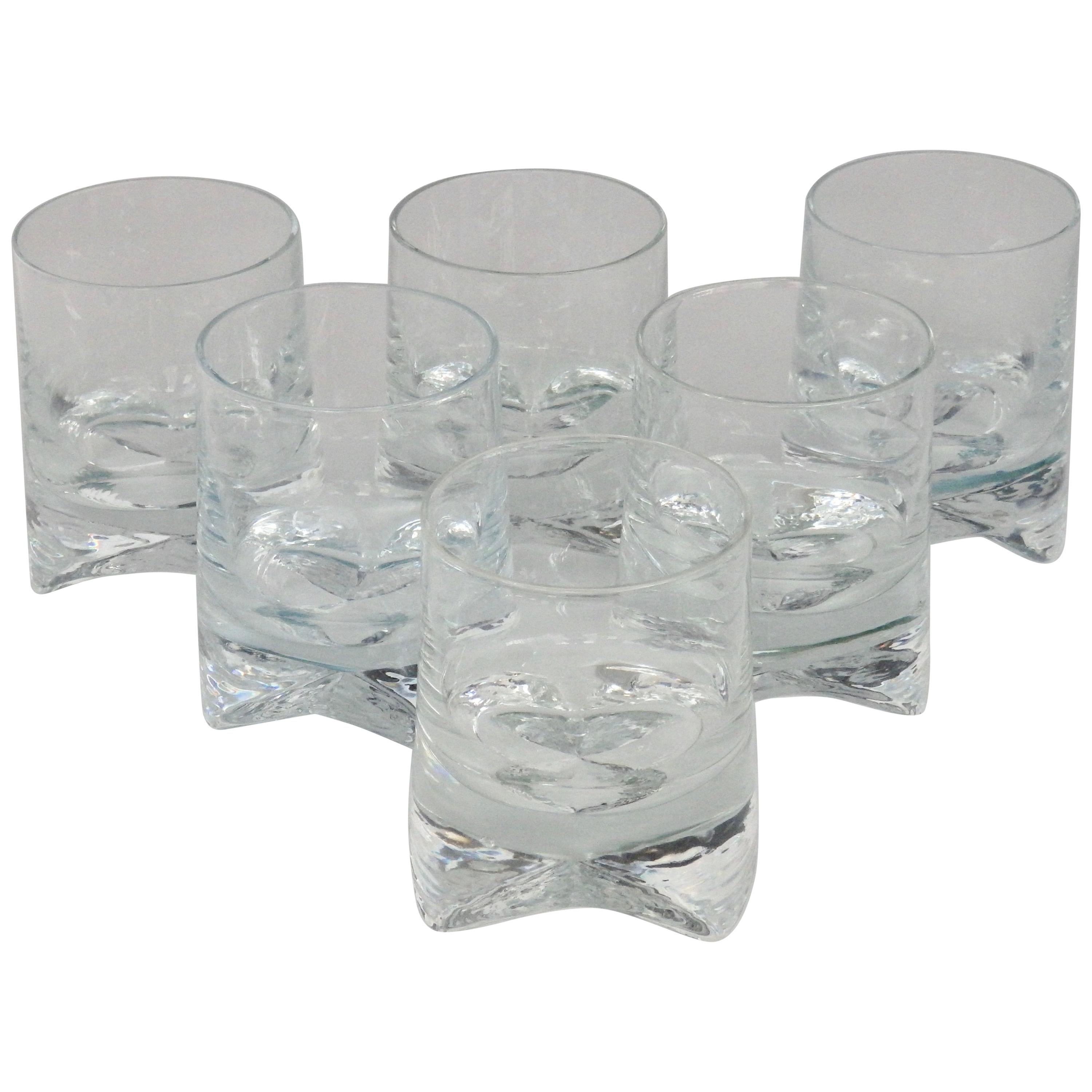 Six Clear Whiskey Bourbon Scotch or Rocks Glasses For Sale