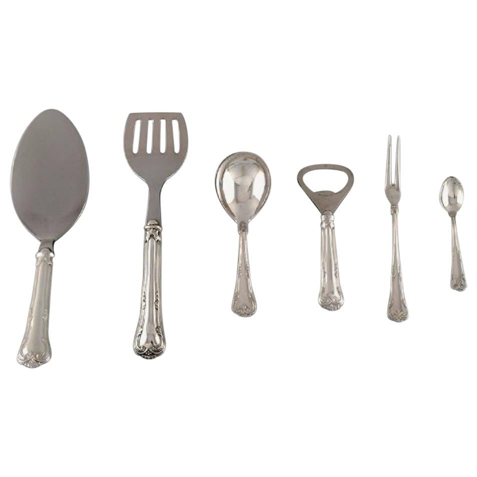Six Cohr Serving Parts in Silver and Stainless Steel, Mid 20th Century For Sale