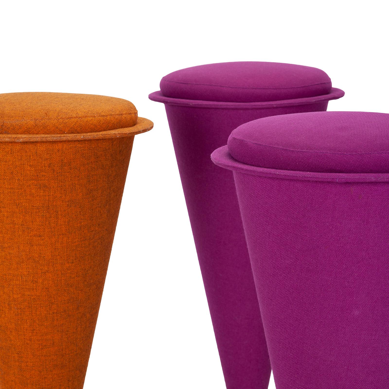 Scandinavian Modern Six Cone Stools by Verner Panton For Sale