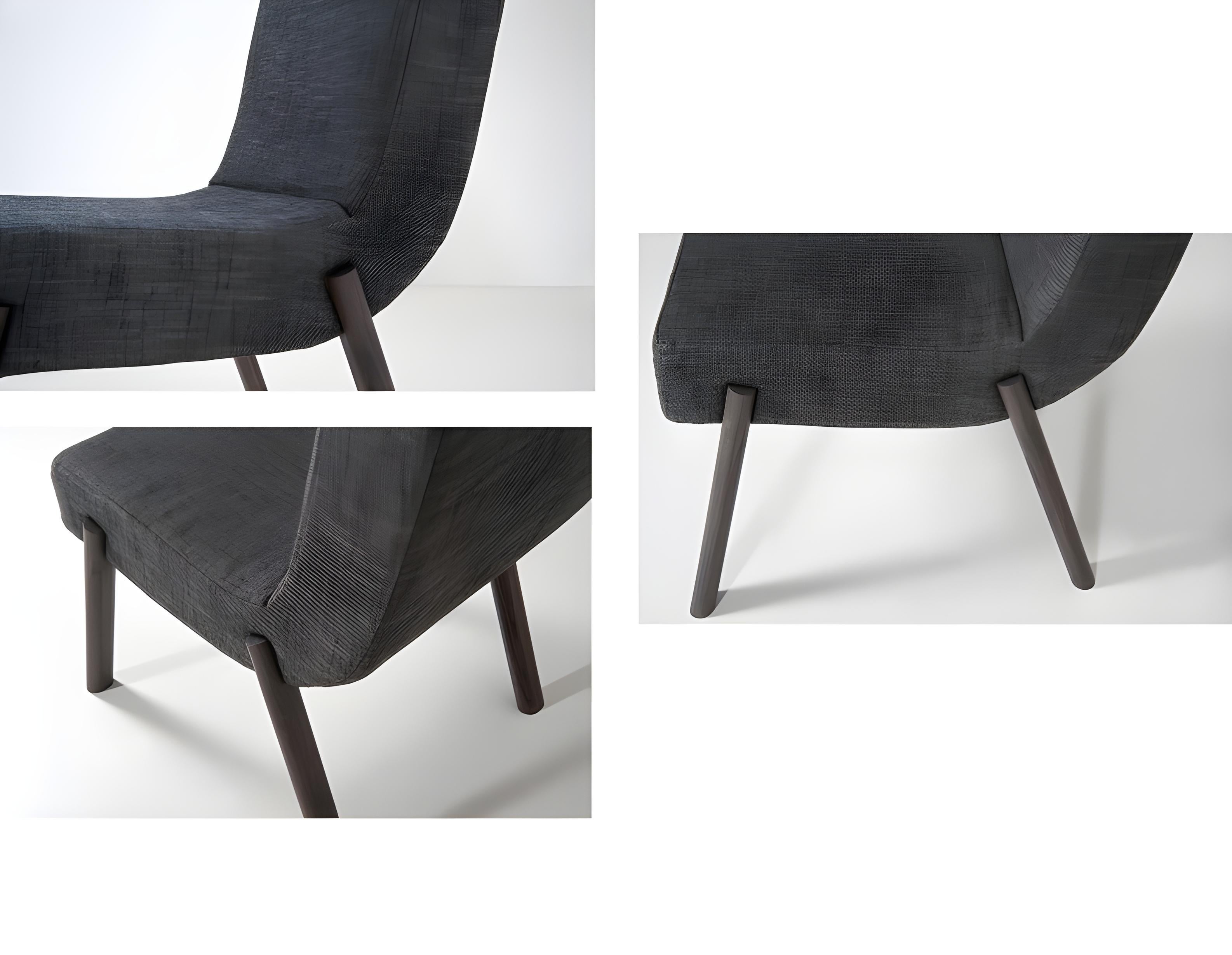 Sei sedie da pranzo contemporanee in Oak Oak grigio scuro In condizioni Nuovo in vendita a NEW YORK, NY