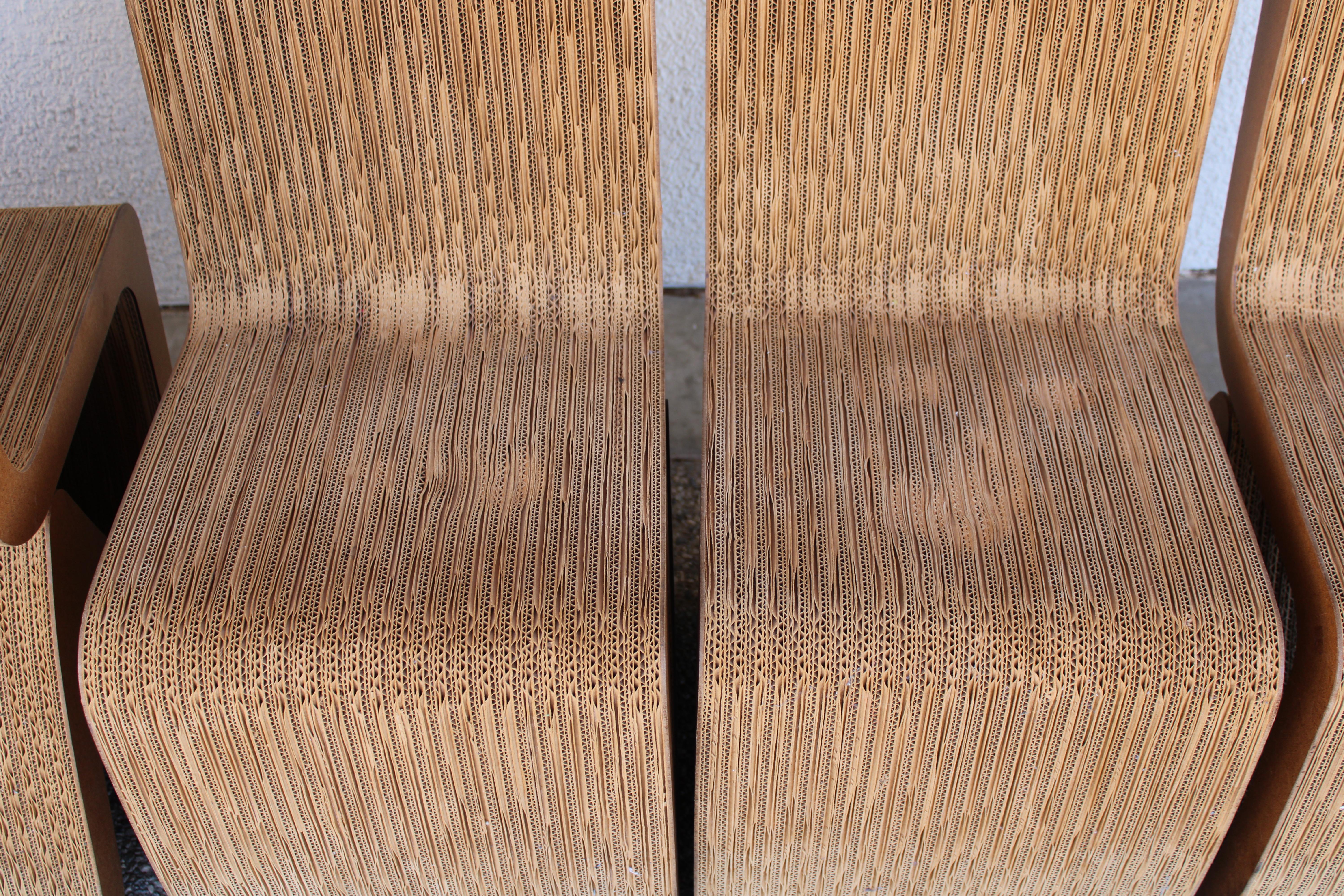 Paper Six Corrugated Chairs Attributed to Frank Gehry For Sale