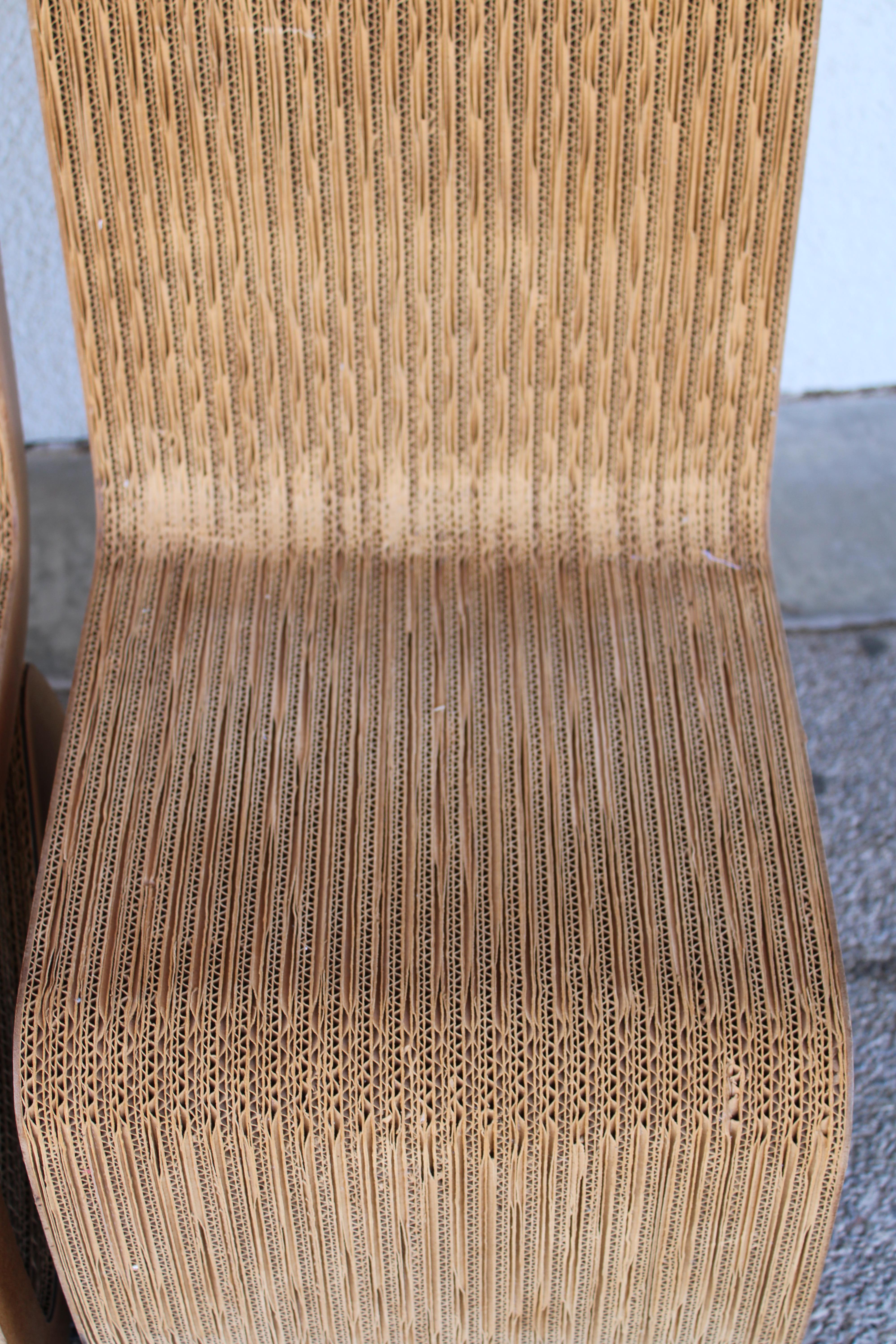 Six Corrugated Chairs Attributed to Frank Gehry For Sale 3