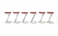 Six Counter Height Bar Stools by Gilbert Rohde for Troy Sunshade, No Rust